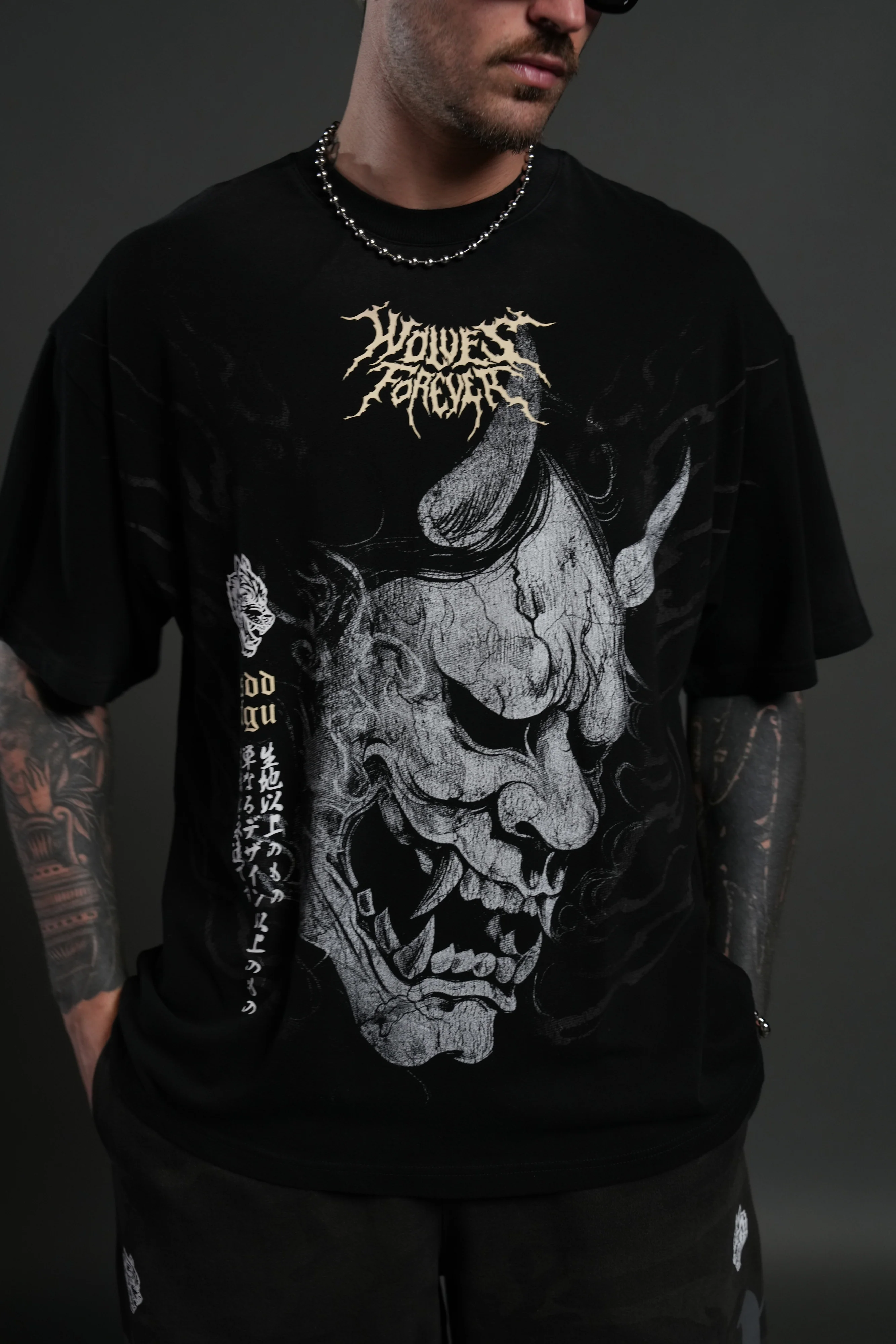 Hannya Inferno "Premium" Oversized Tee in Black Sun Fade - Image 7