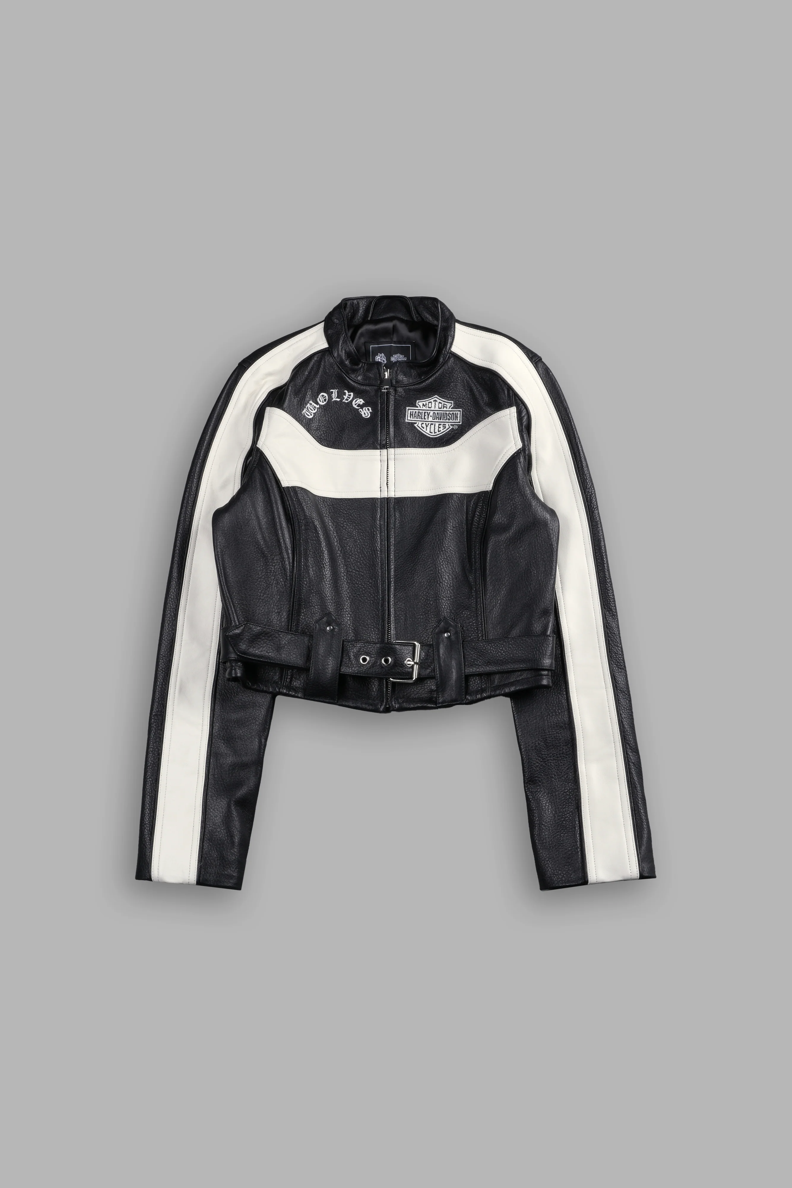 Harley-Davidson Wolves Celina Moto Jacket in Black/White - Image 3