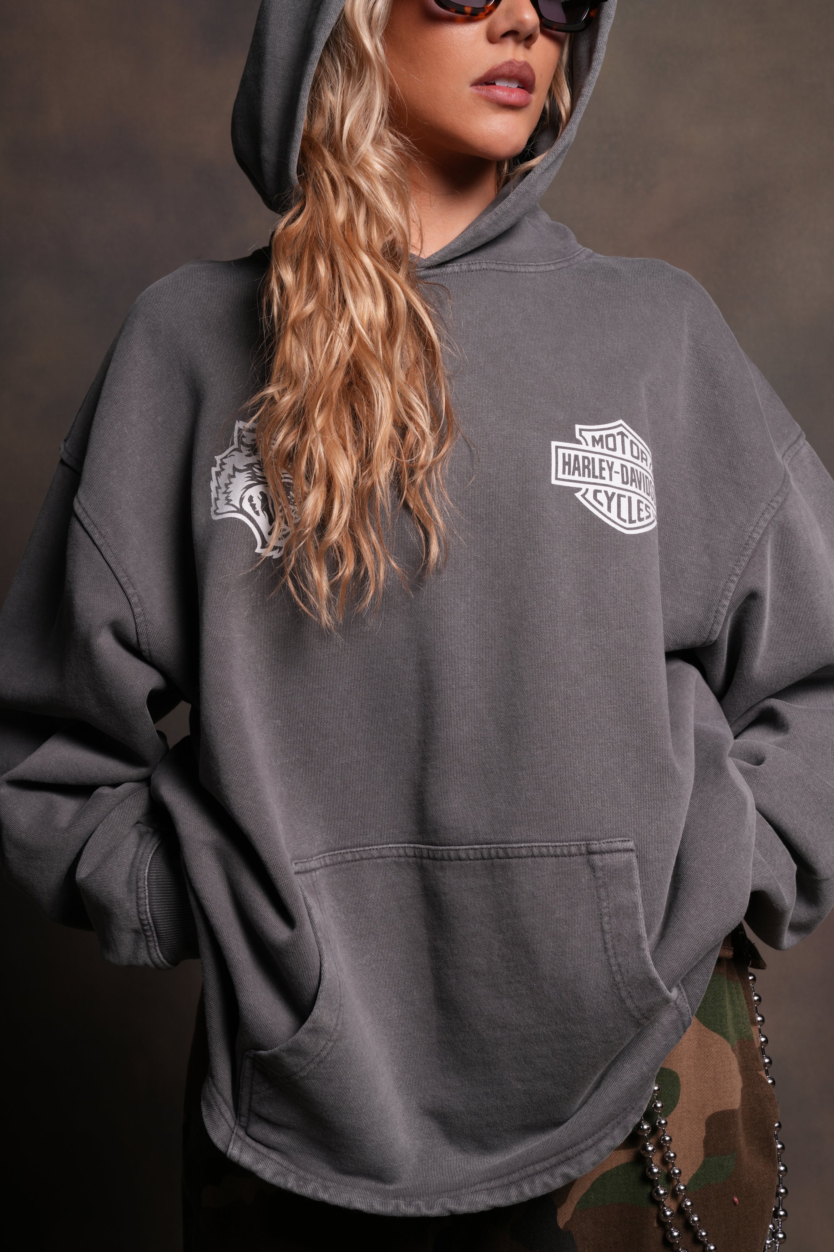 Harley-Davidson Wolves "Moaty" Hoodie in Slate Gray - Image 13