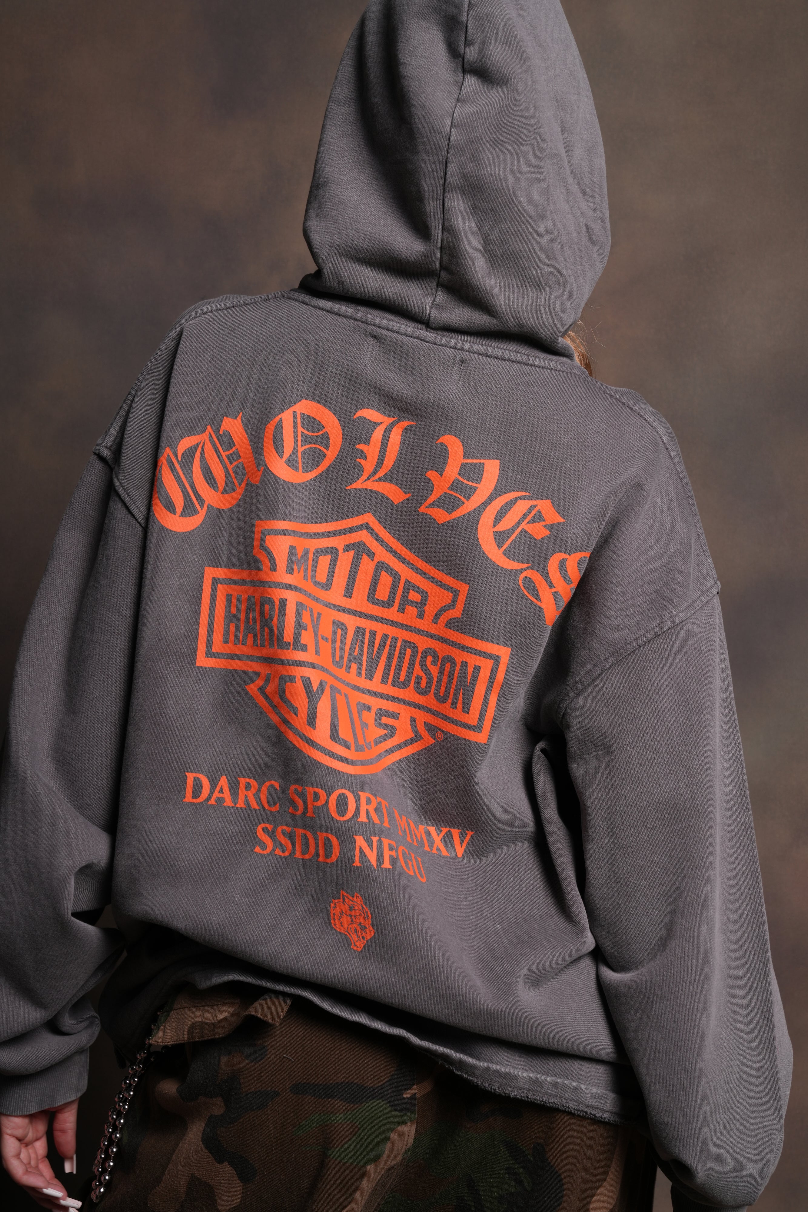 Harley-Davidson Wolves "Moaty" Hoodie in Slate Gray - Image 14