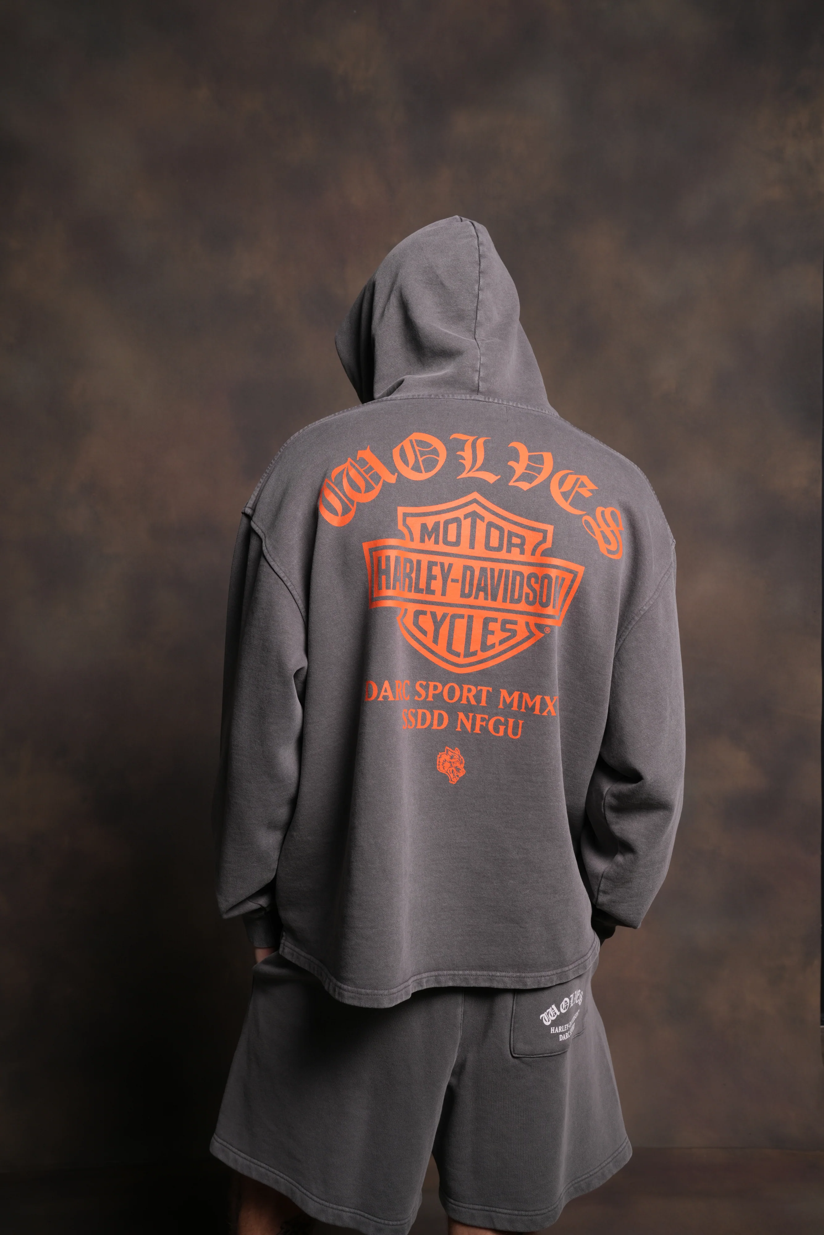 Harley-Davidson Wolves "Moaty" Hoodie in Slate Gray - Image 4