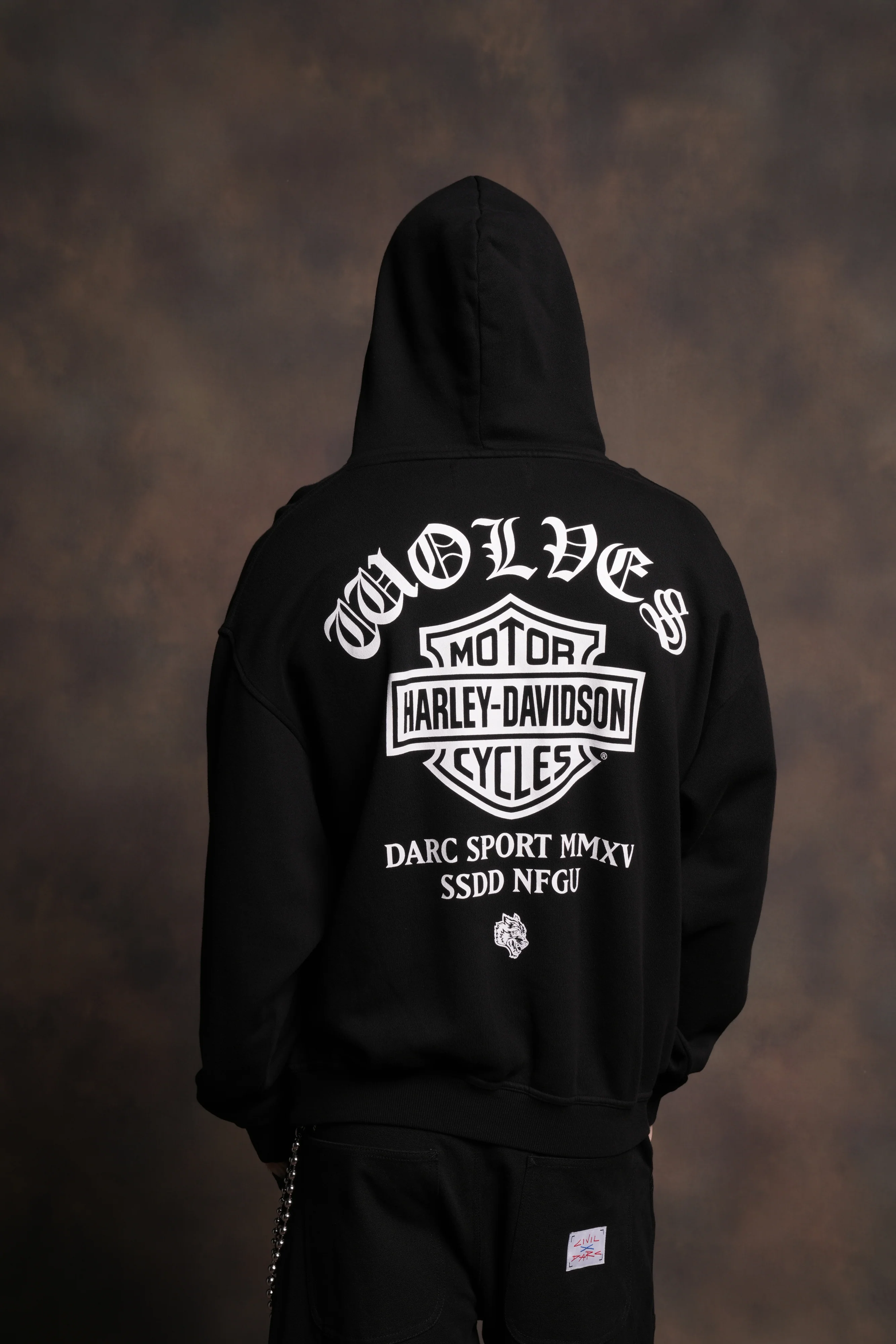 Harley-Davidson Wolves "Pierce" Hoodie in Black - Image 4