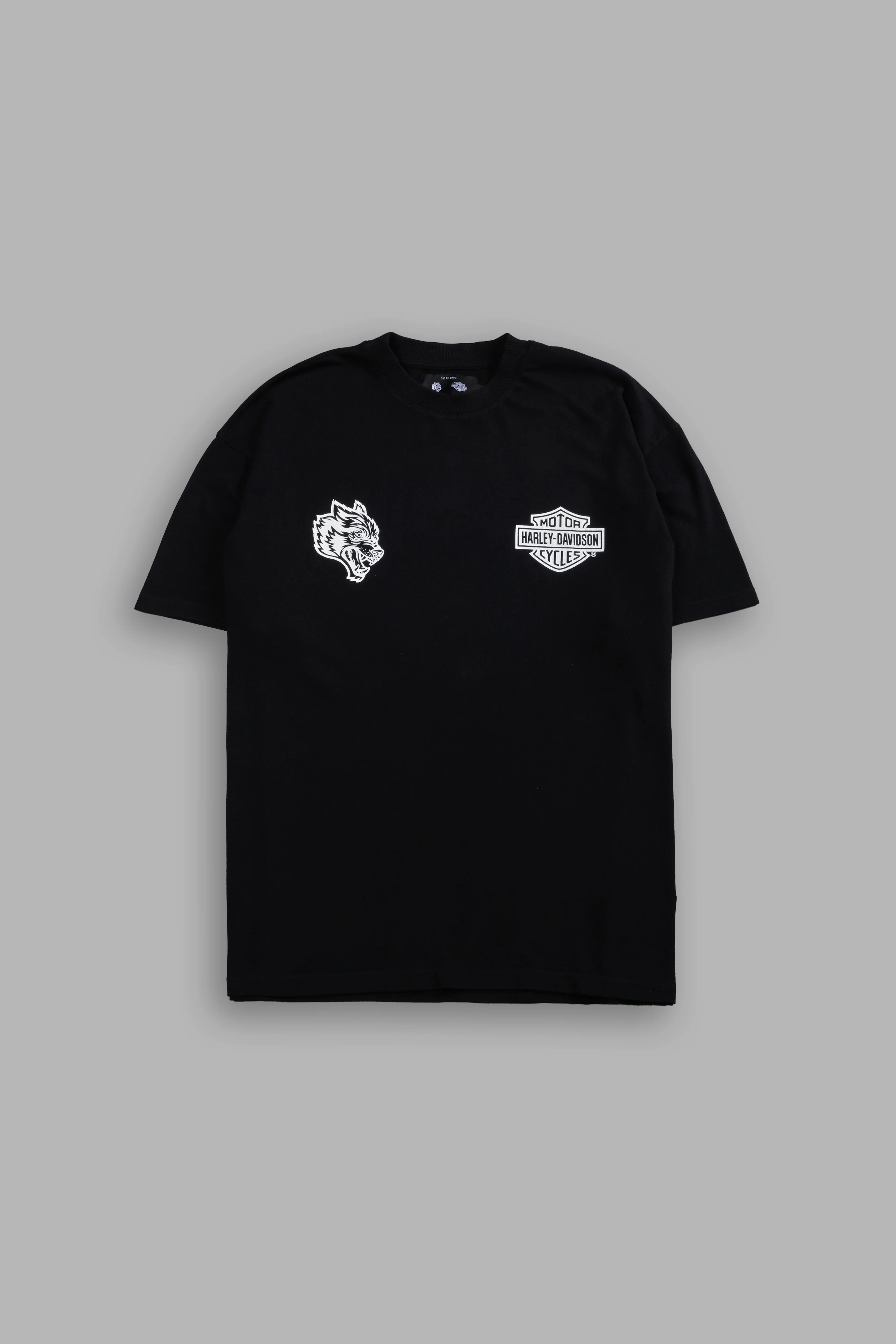 Harley-Davidson Wolves "Premium" Oversized Tee in Black - Image 3