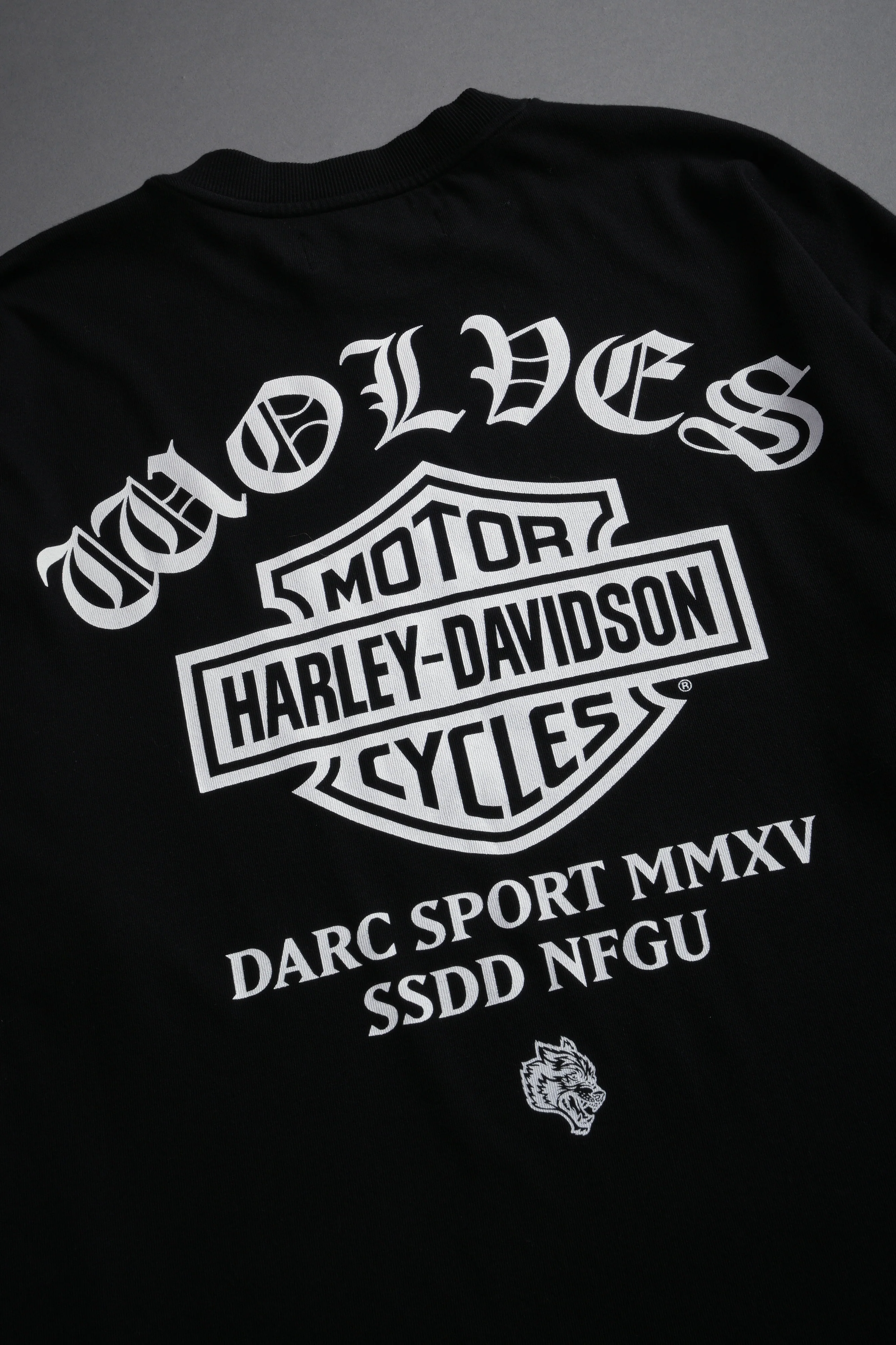 Harley-Davidson Wolves "Premium" Oversized Tee in Black - Image 8
