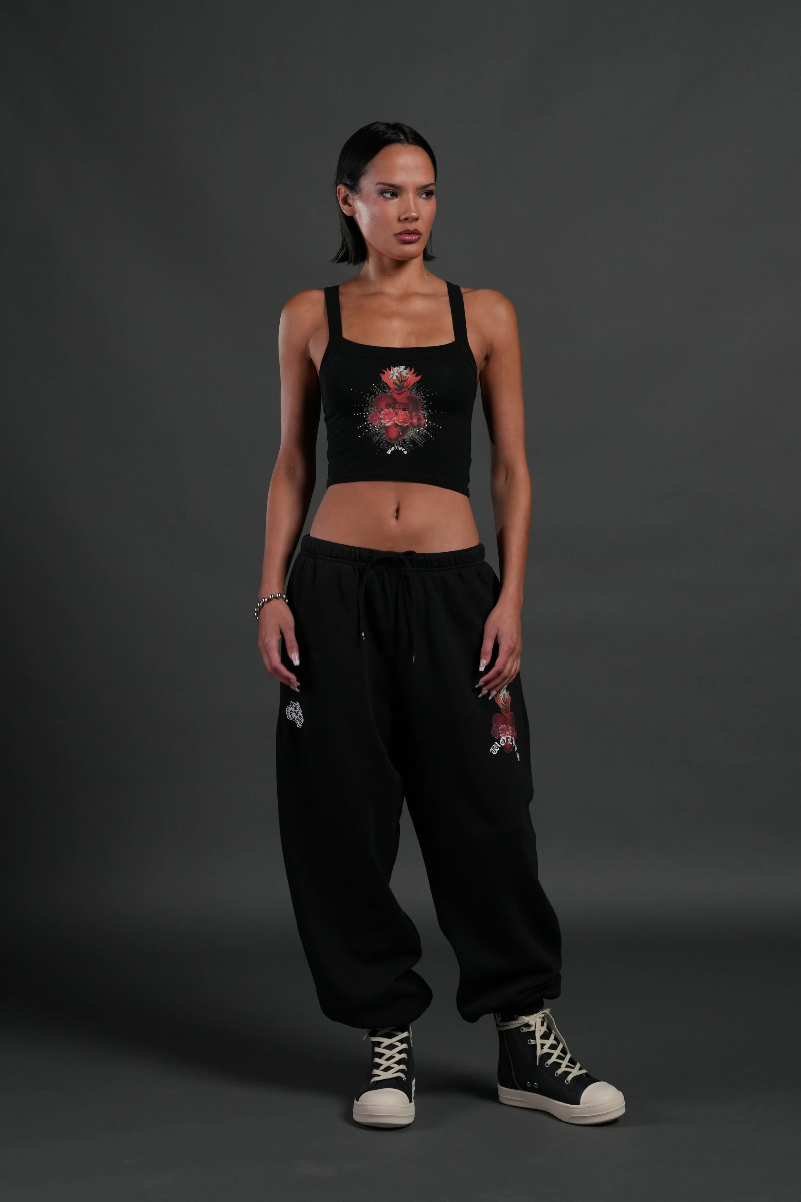 Heart Oath "Ella" Tank in Black - Image 3