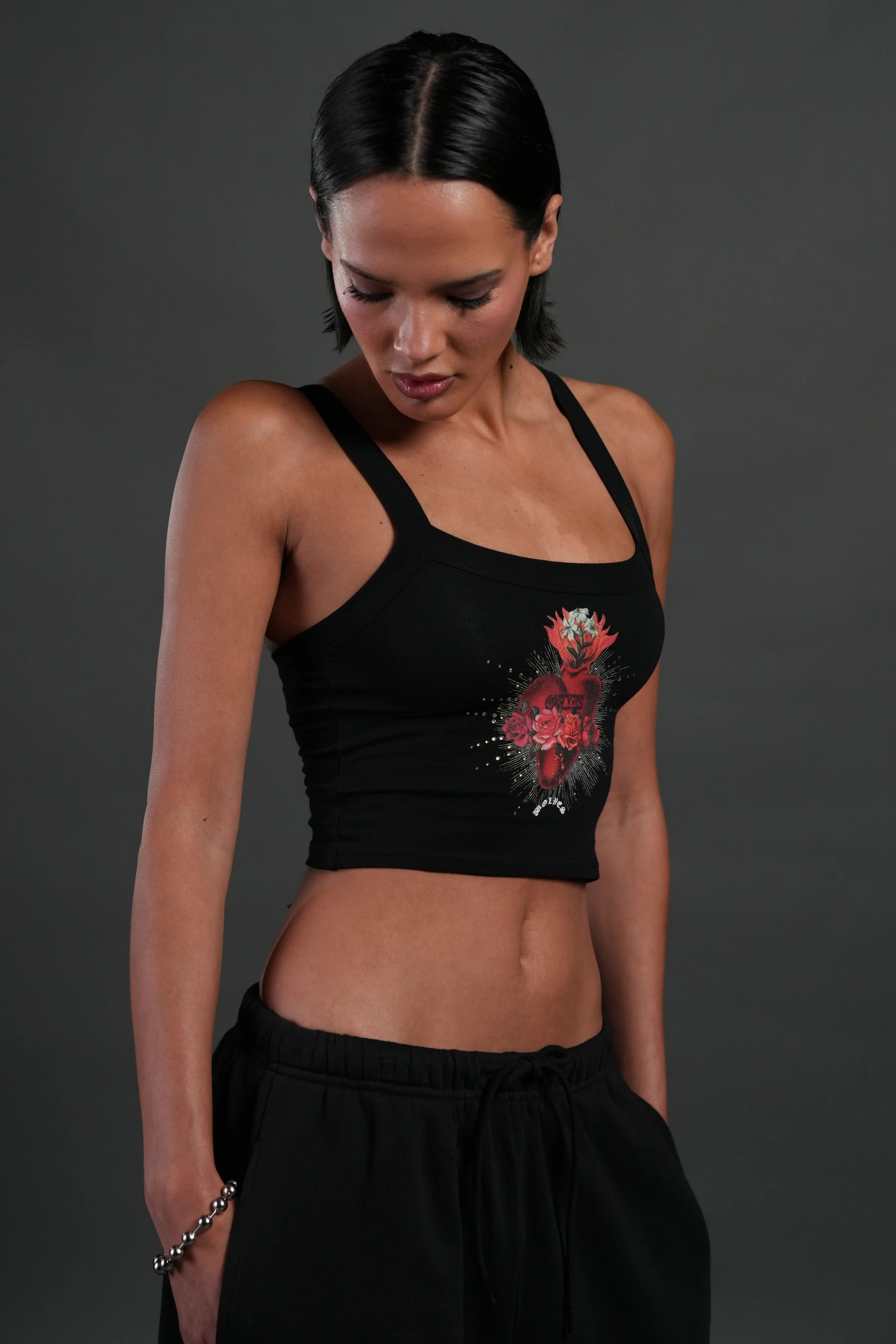 Heart Oath "Ella" Tank in Black - Image 8