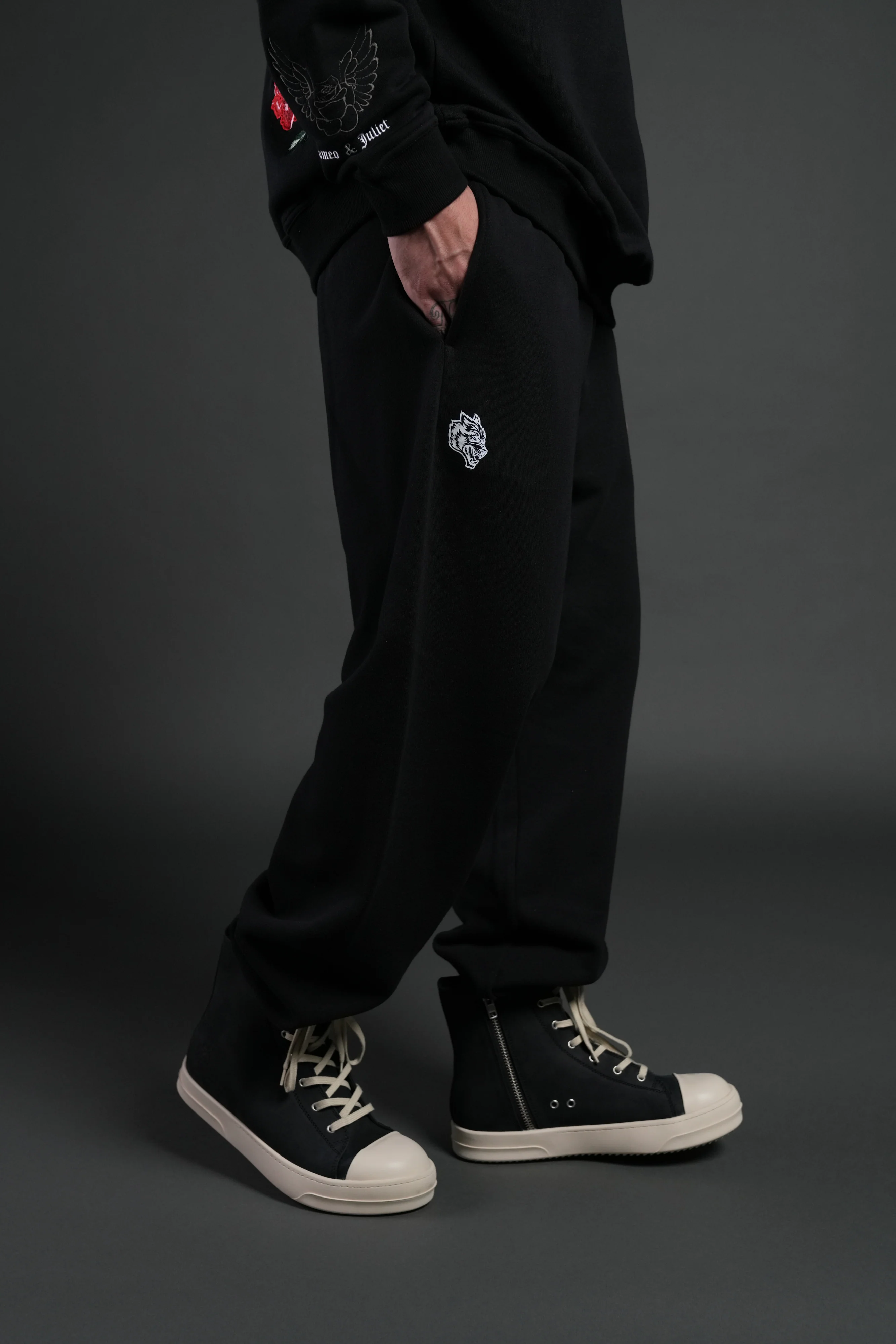 Heart Oath Unisex Lightweight Lounger Sweat Pants in Black - Image 5