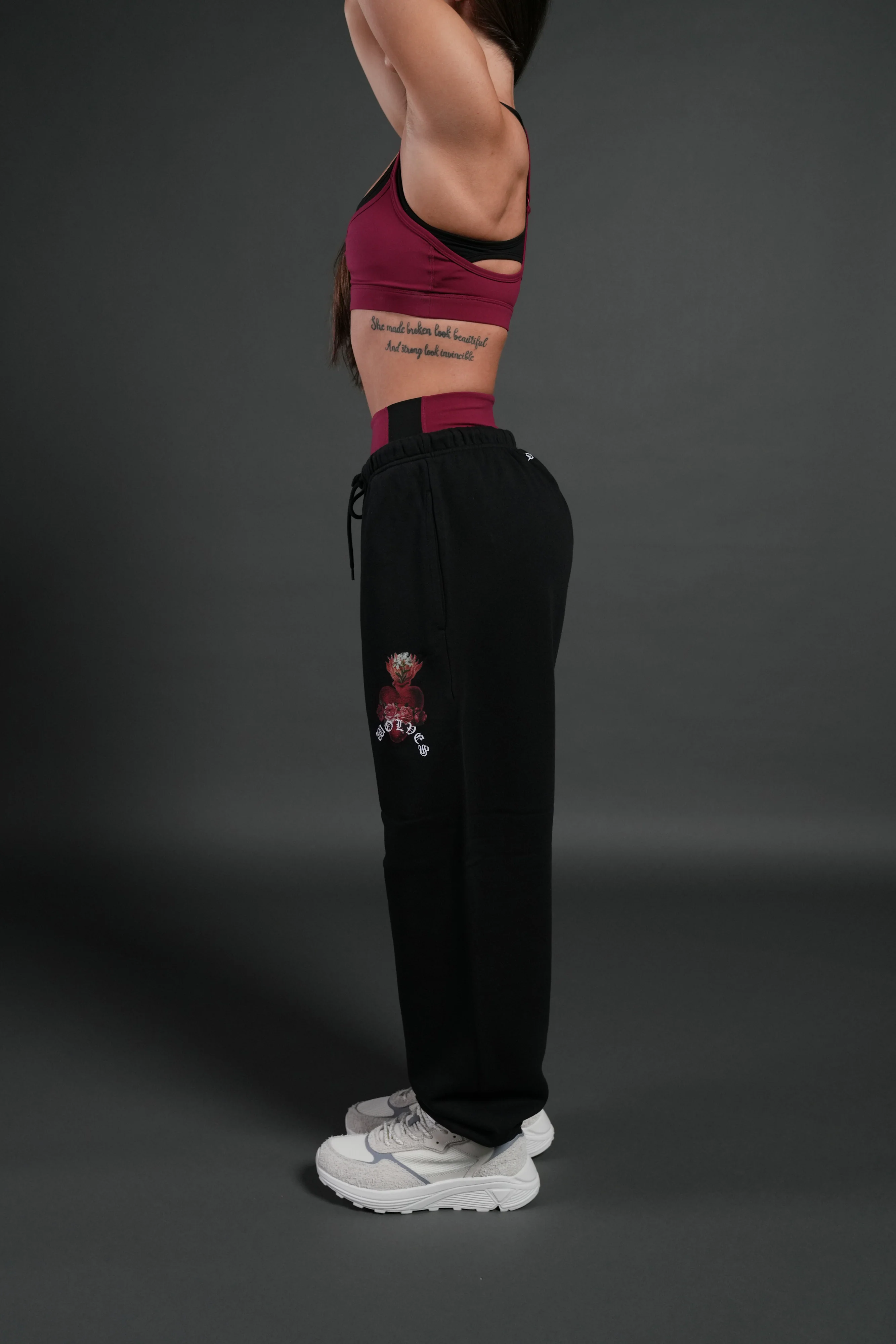 Heart Oath Unisex Lightweight Lounger Sweat Pants in Black - Image 7