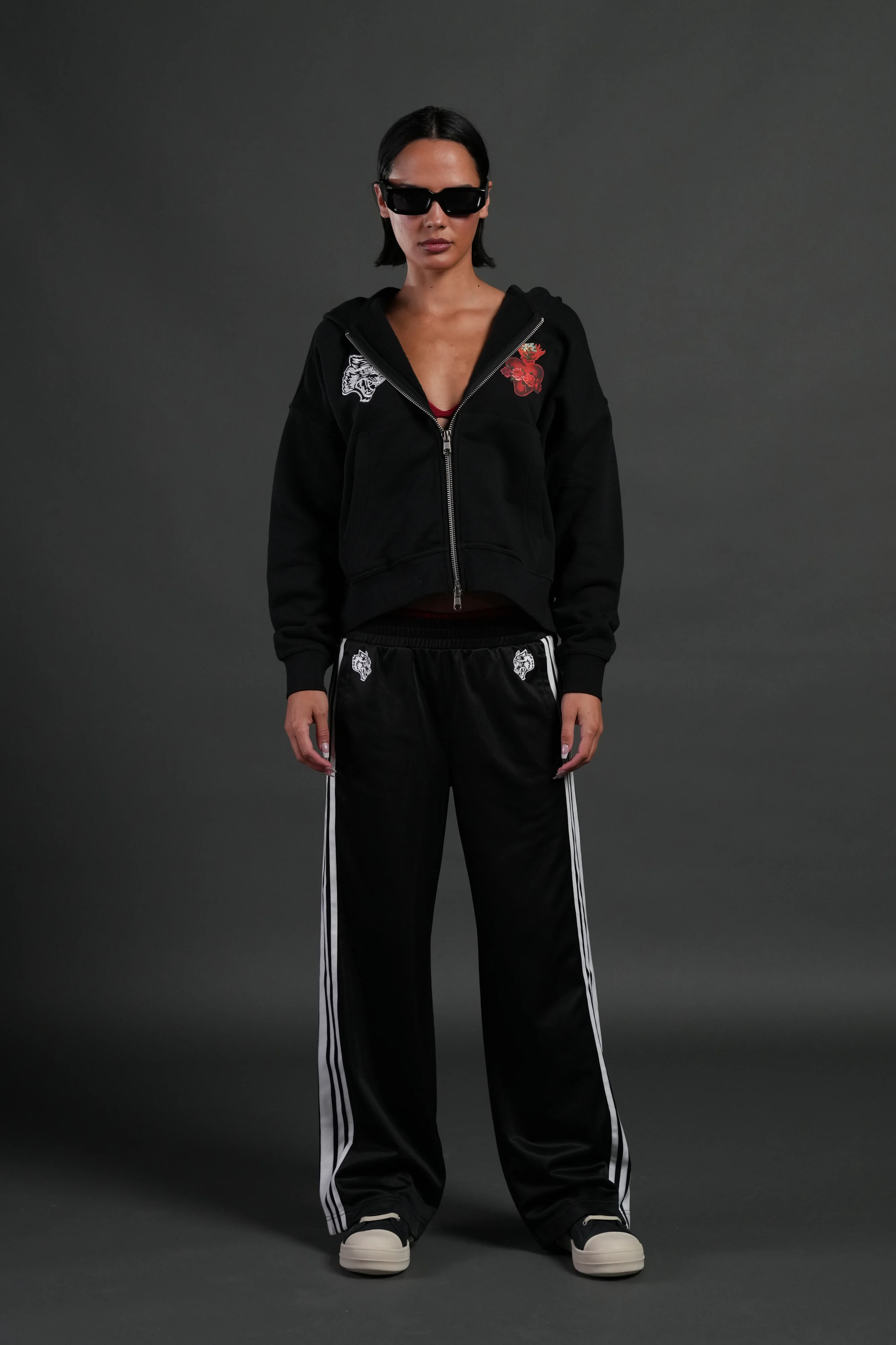 Heart Oath Vex Double Zip Hoodie in Black - Image 3