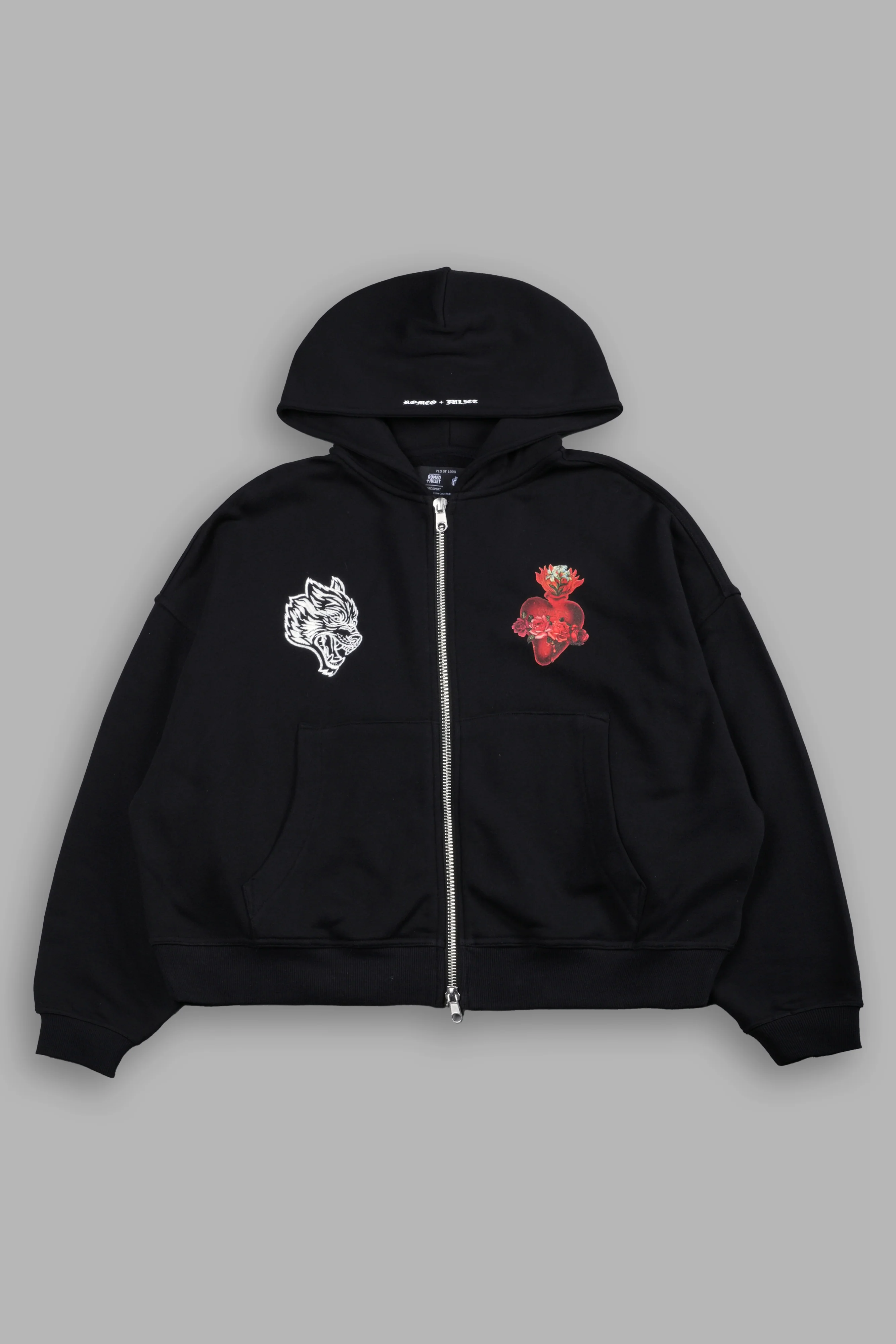 Heart Oath Vex Double Zip Hoodie in Black - Image 8