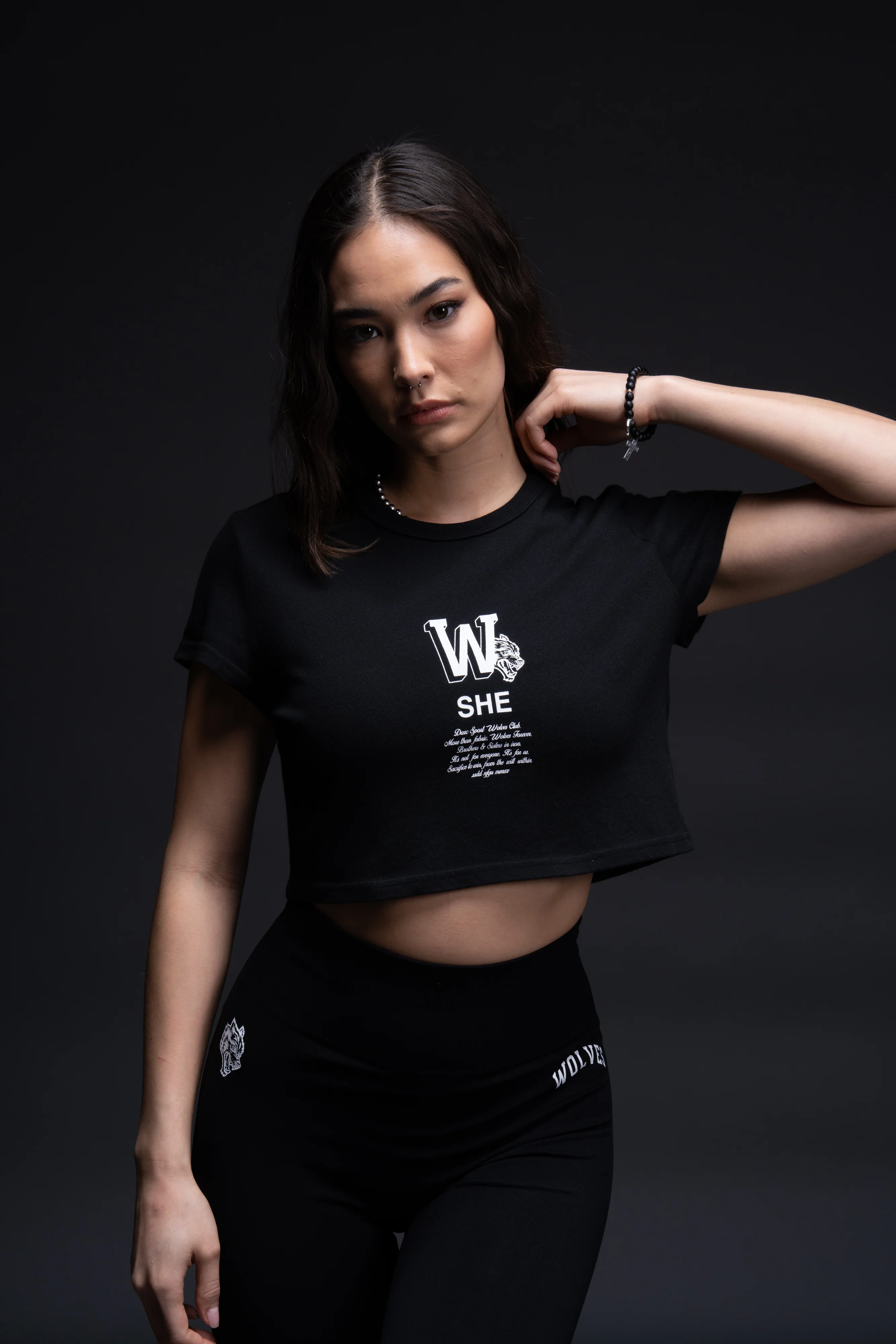 Her Mark Loyalty "Timeless" (Cropped) Tee in Black - Image 7