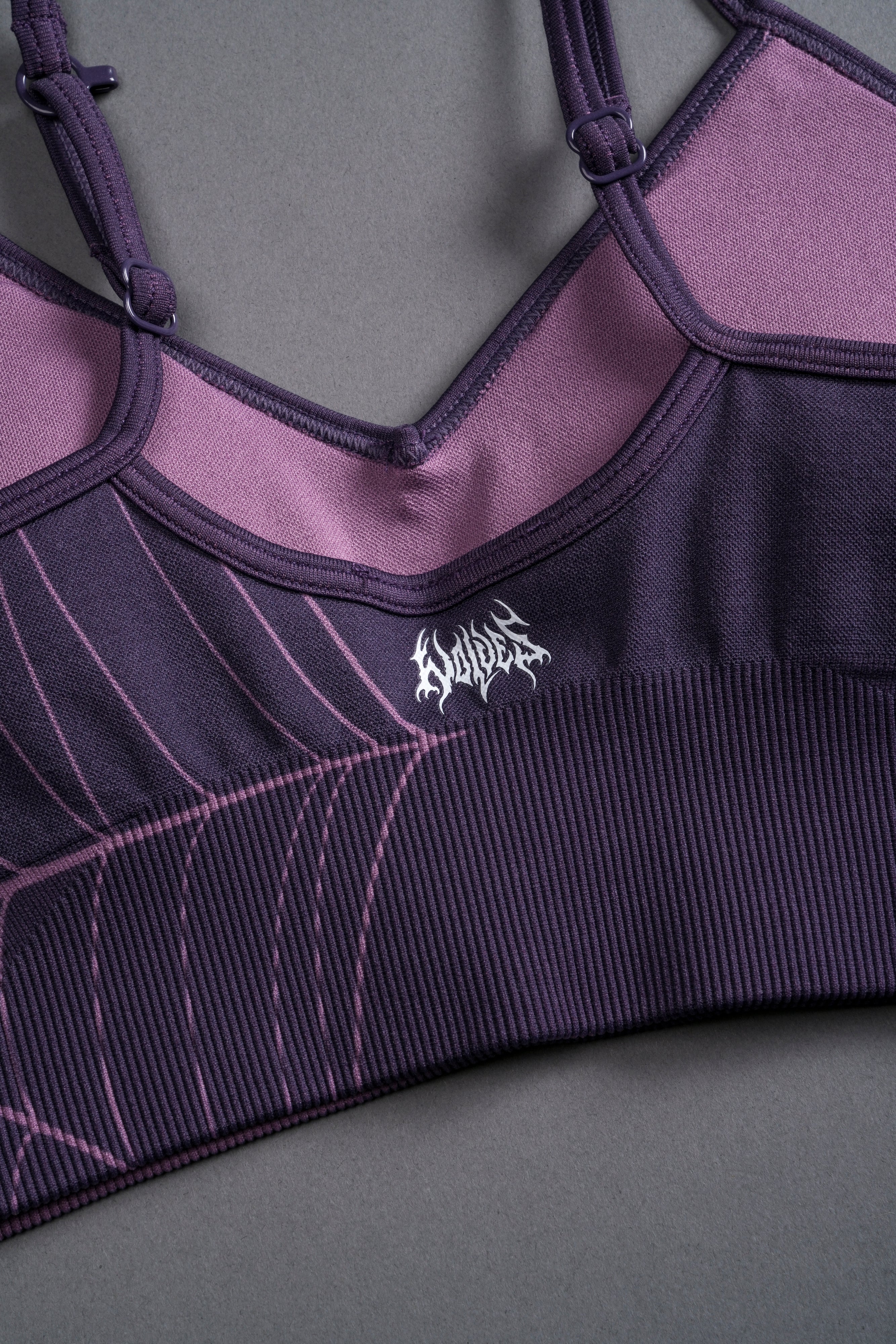 Hesh "Everson Seamless" Sports Bra in Purple Night Web - Image 6