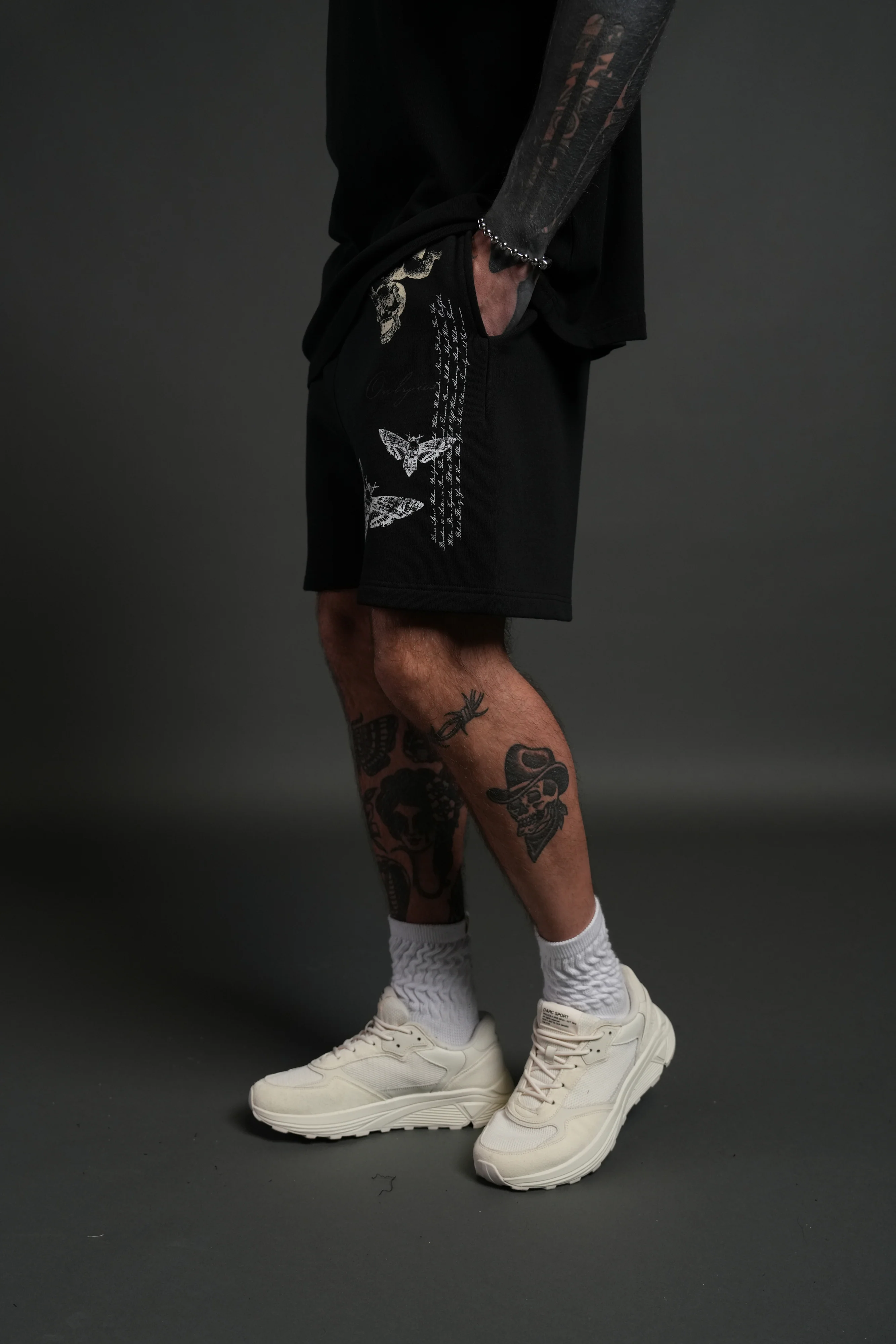 Hollow Virtue Post Lounge Sweat Shorts in Black - Image 4
