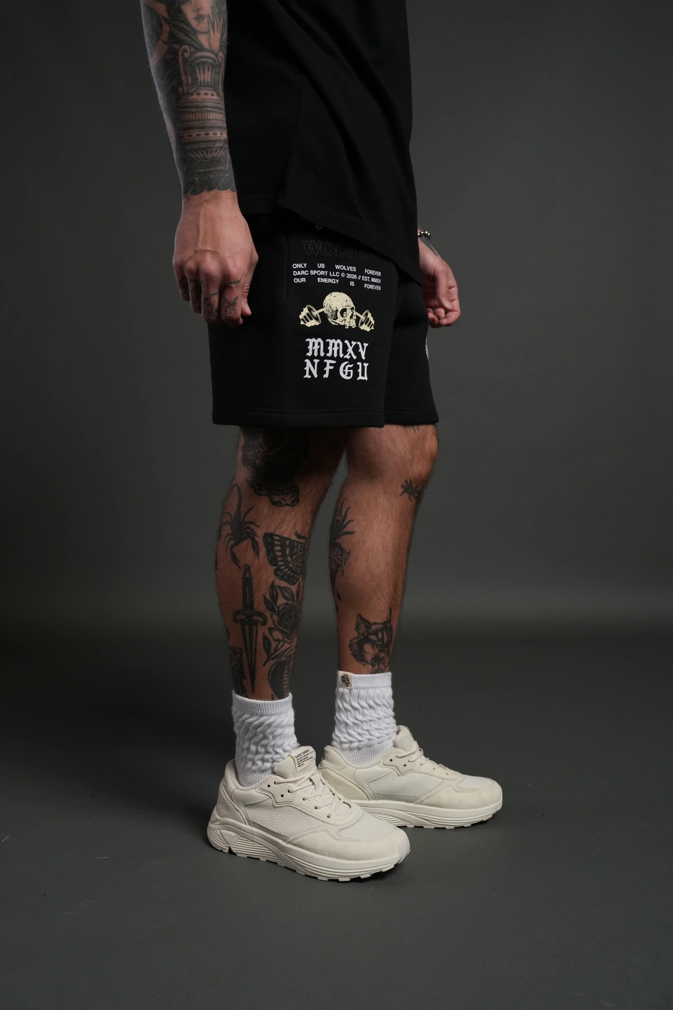 Hollow Virtue Post Lounge Sweat Shorts in Black - Image 5