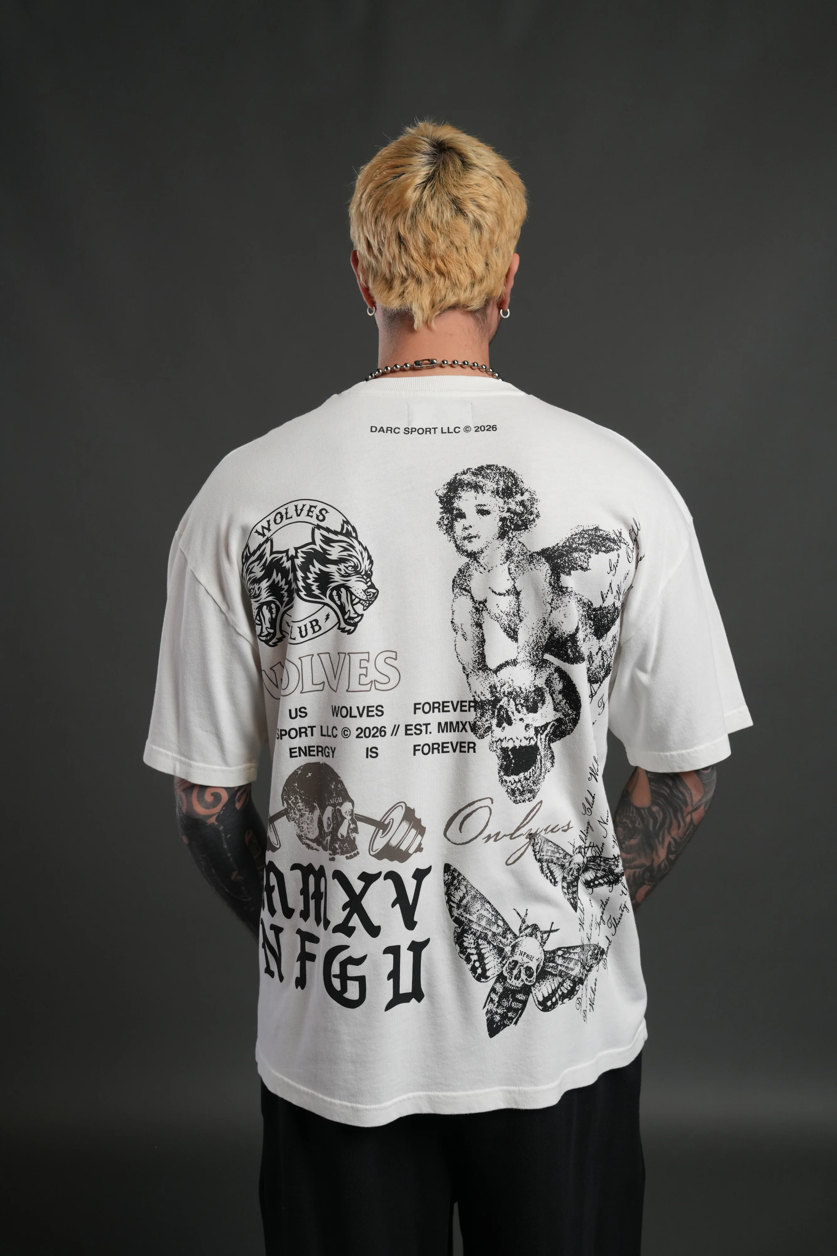 Hollow Virtue "Premium" Oversized Tee in Cream - Image 4