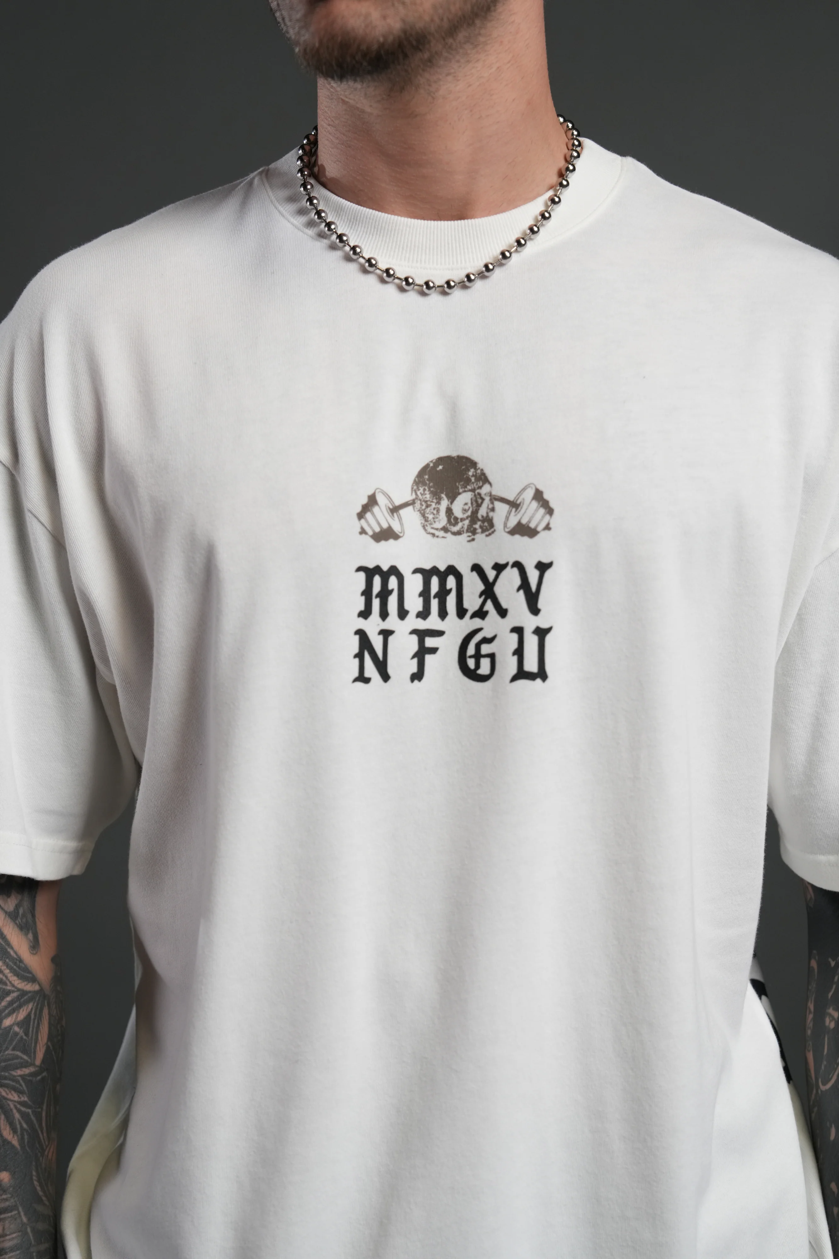 Hollow Virtue "Premium" Oversized Tee in Cream - Image 6