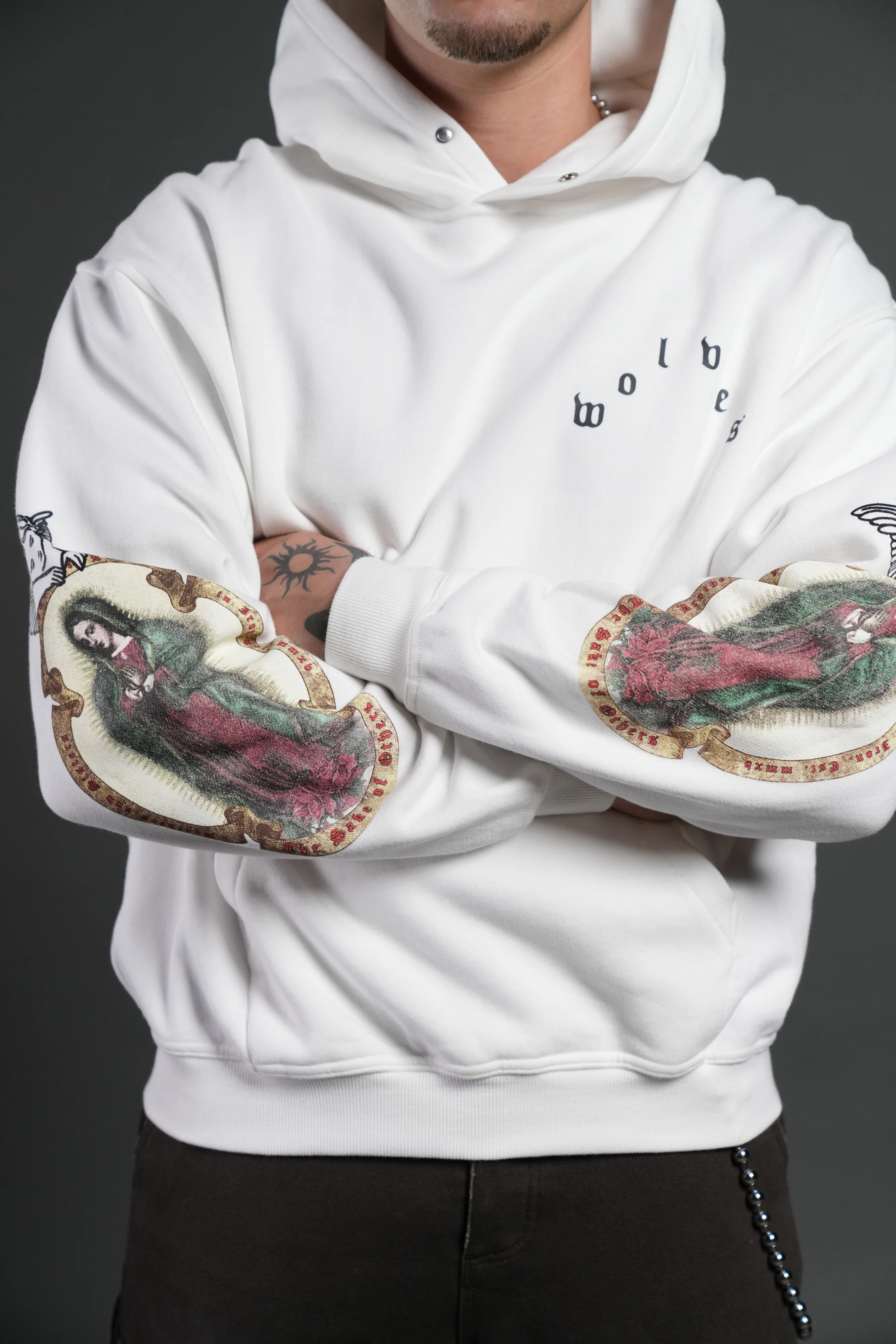 Holy Vow "Pierce" Hoodie in Cream - Image 4