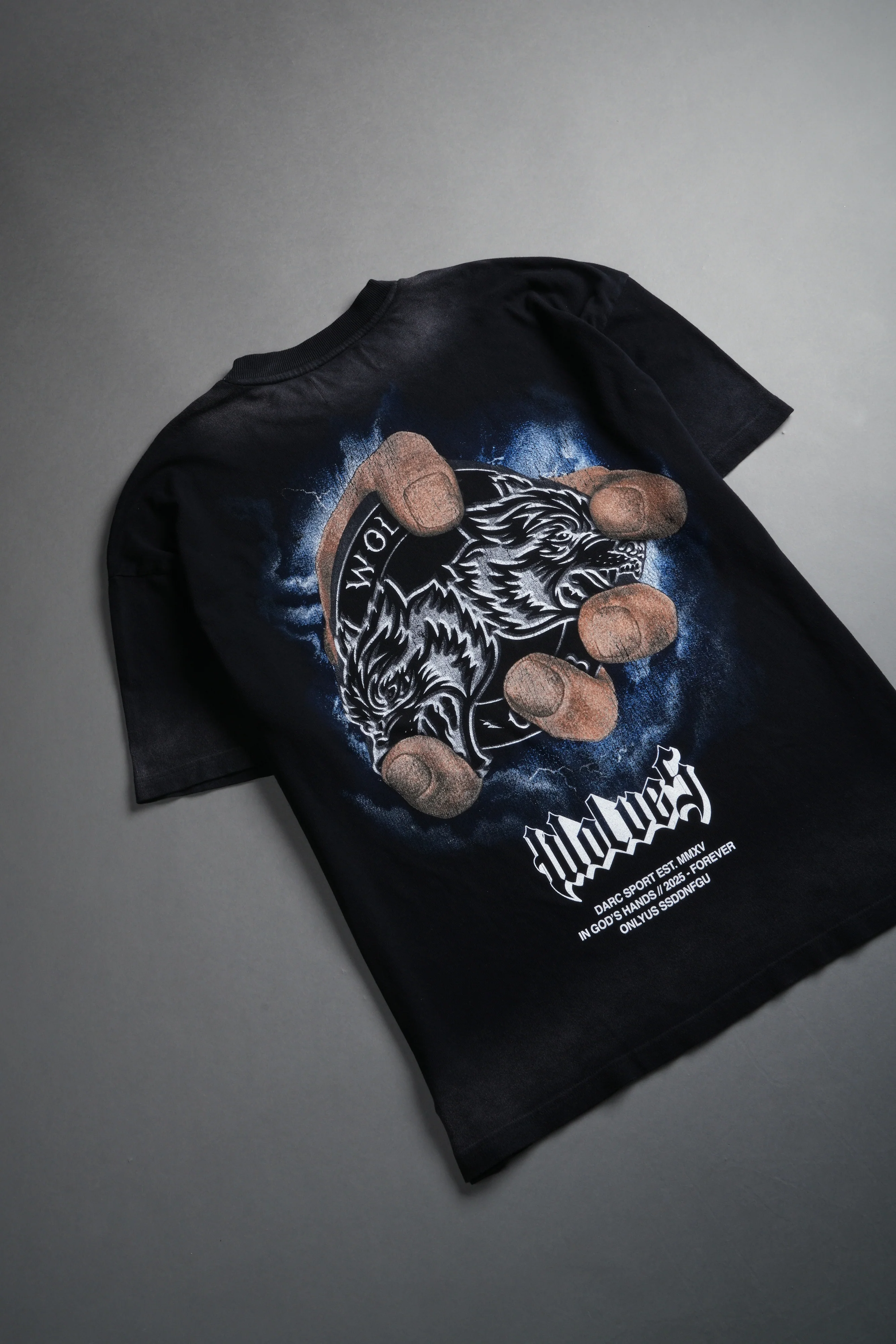 In God's Hands "Premium" Oversized Tee in Black Drift Wash - Image 8