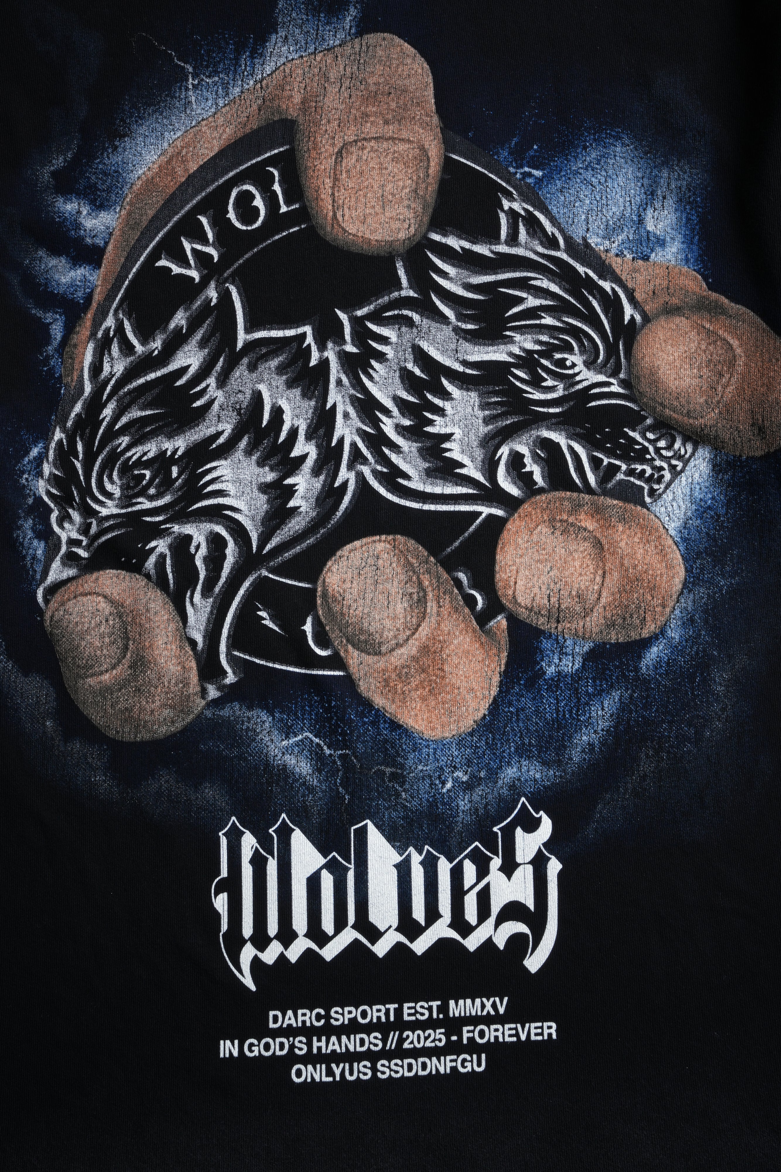 In God's Hands "Premium" Oversized Tee in Black Drift Wash - Image 9