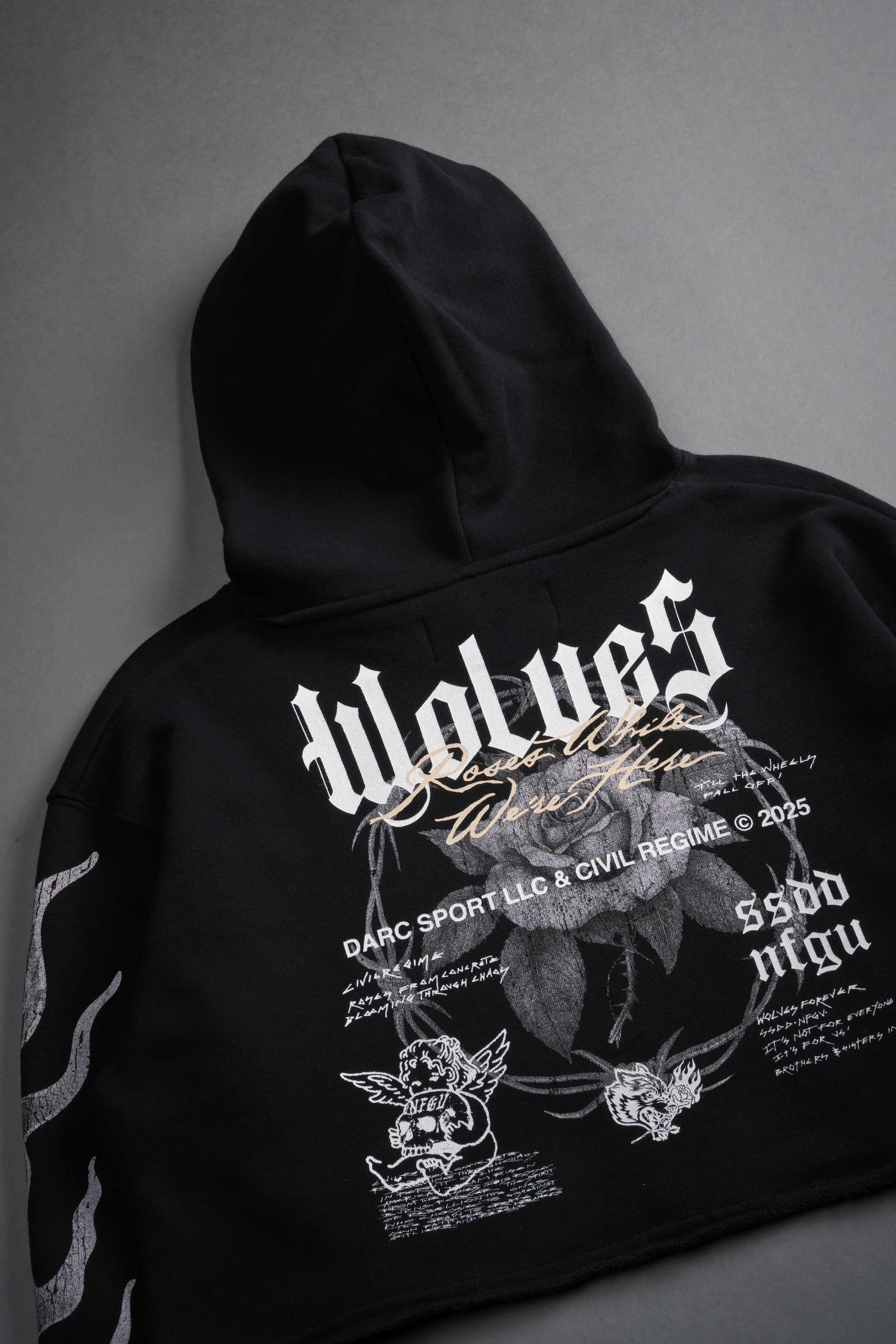 Infernal Bloom "Pierce" (Cropped) Hoodie in Black - Image 8