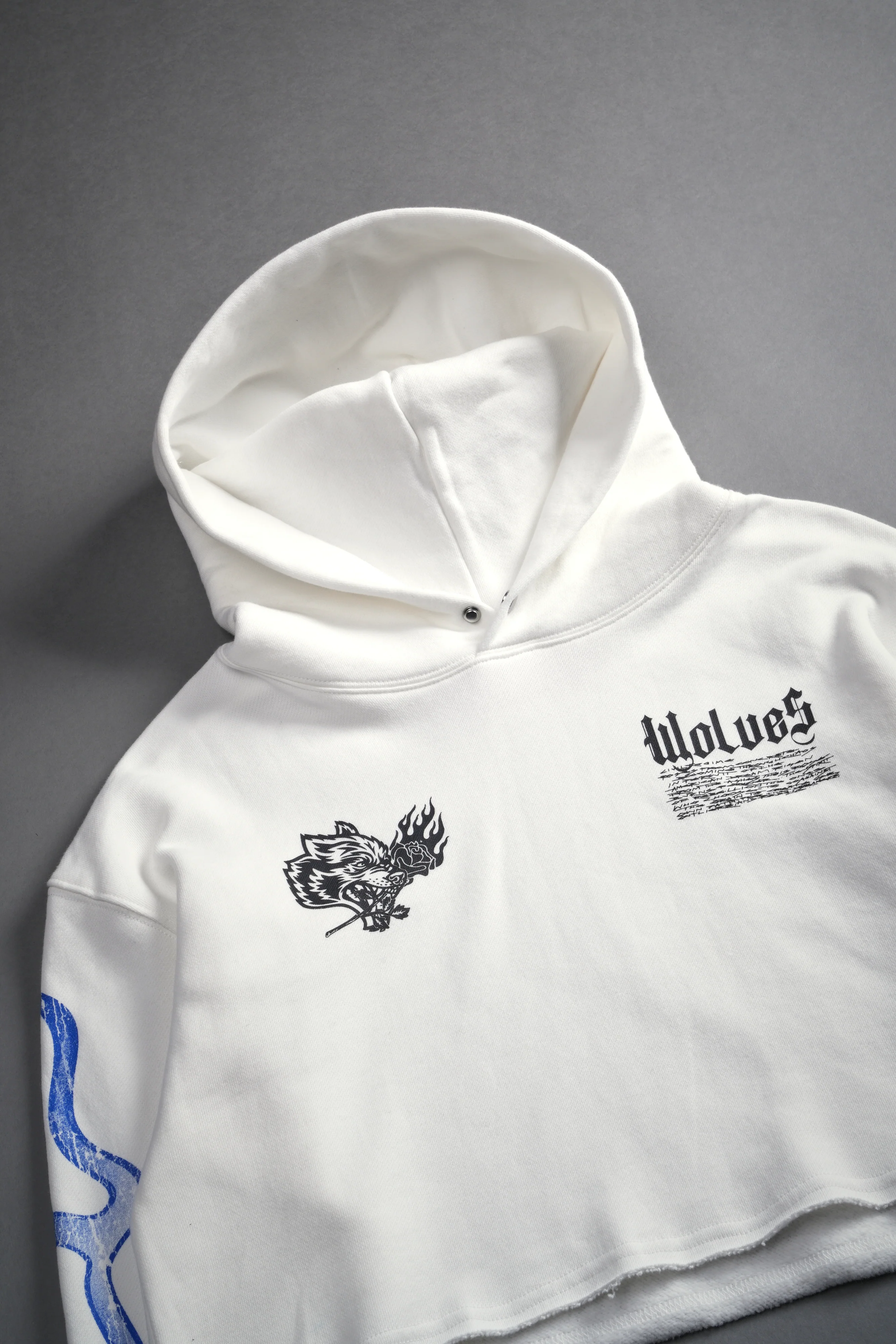 Infernal Bloom "Pierce" (Cropped) Hoodie in Cream - Image 7