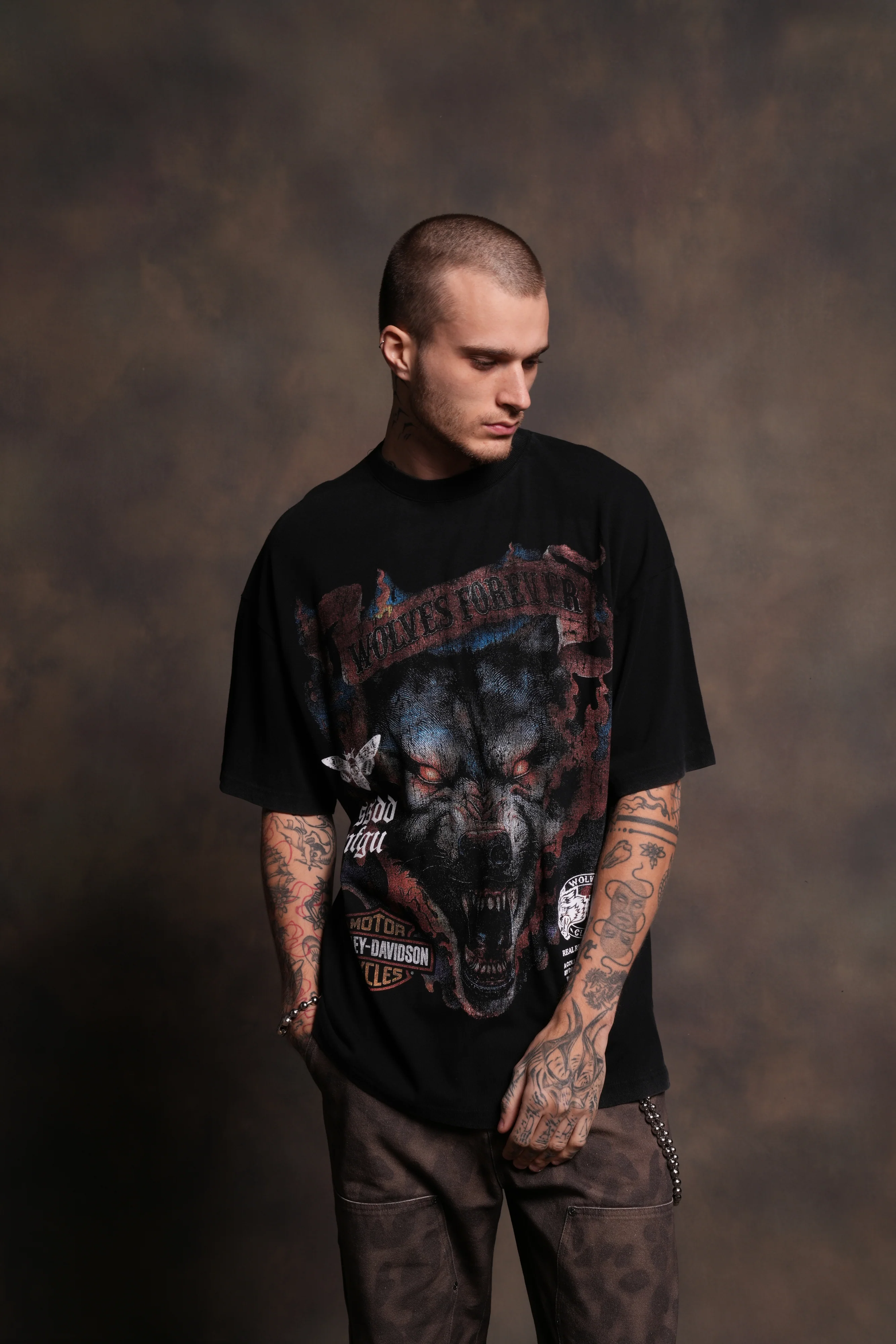 Inferno Wolf "Premium" Oversized Tee in Black - Image 4