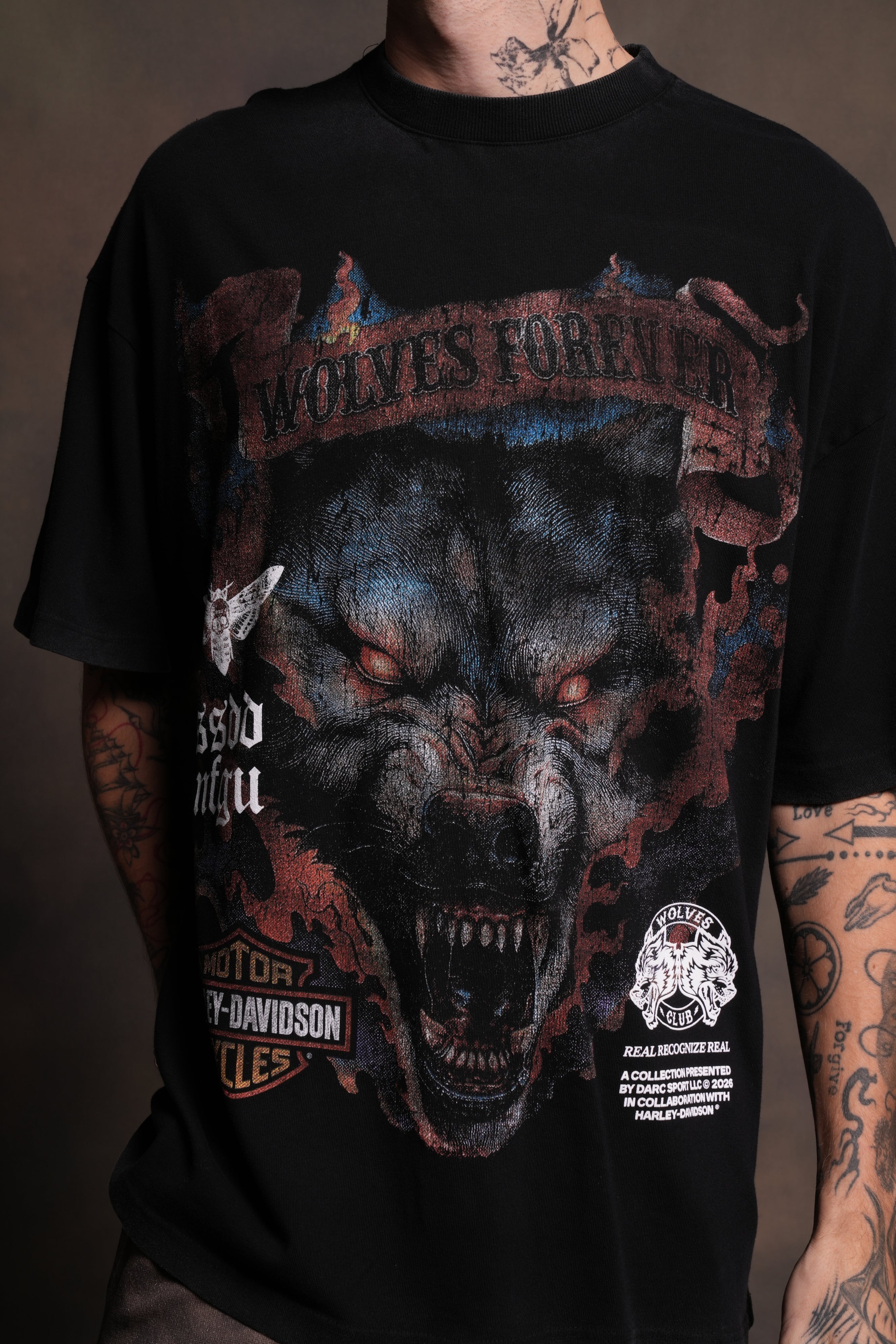 Inferno Wolf "Premium" Oversized Tee in Black - Image 7