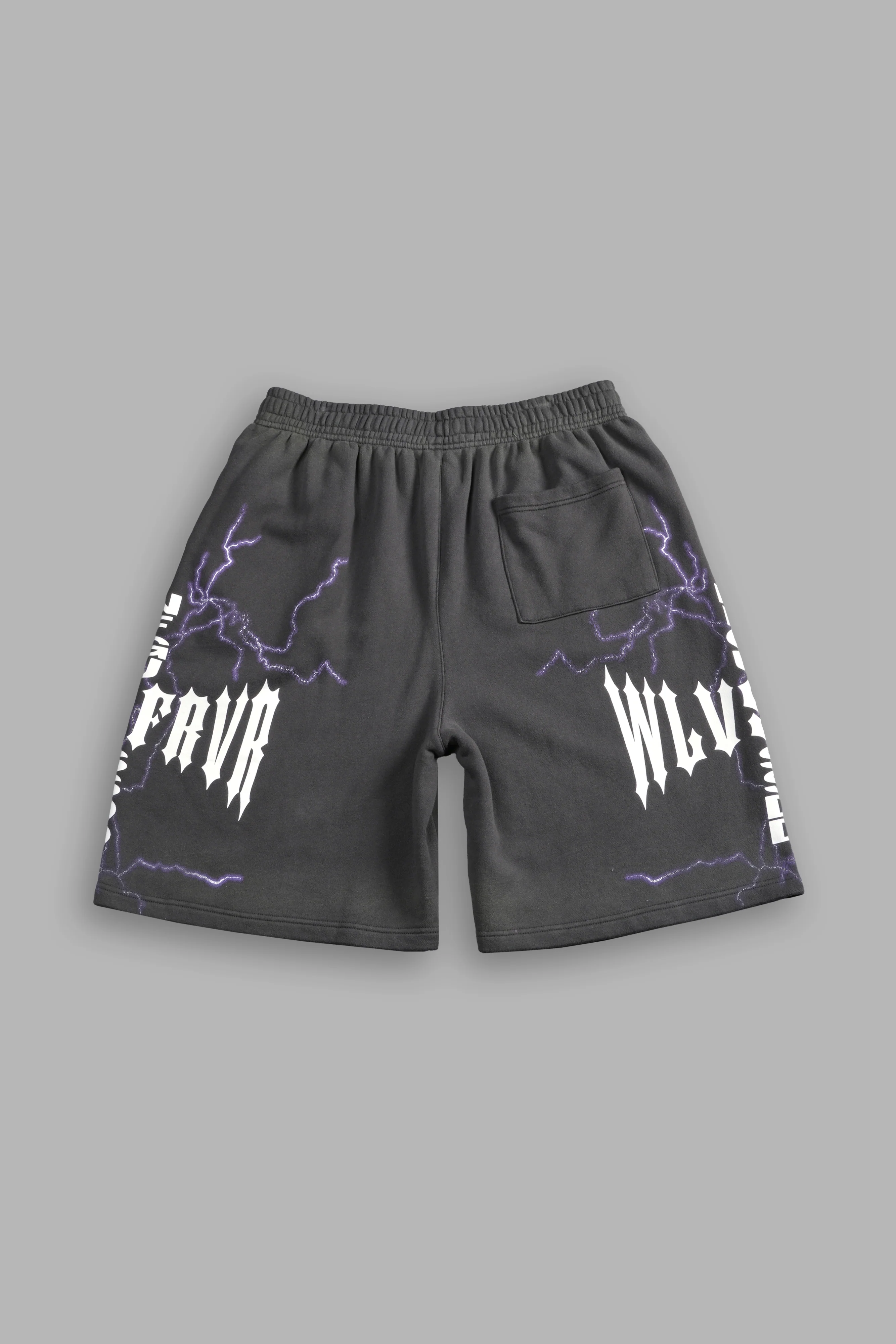 Iron Code Oversized Osiris Sweat Shorts in Wolf Gray Drift Wash - Image 3