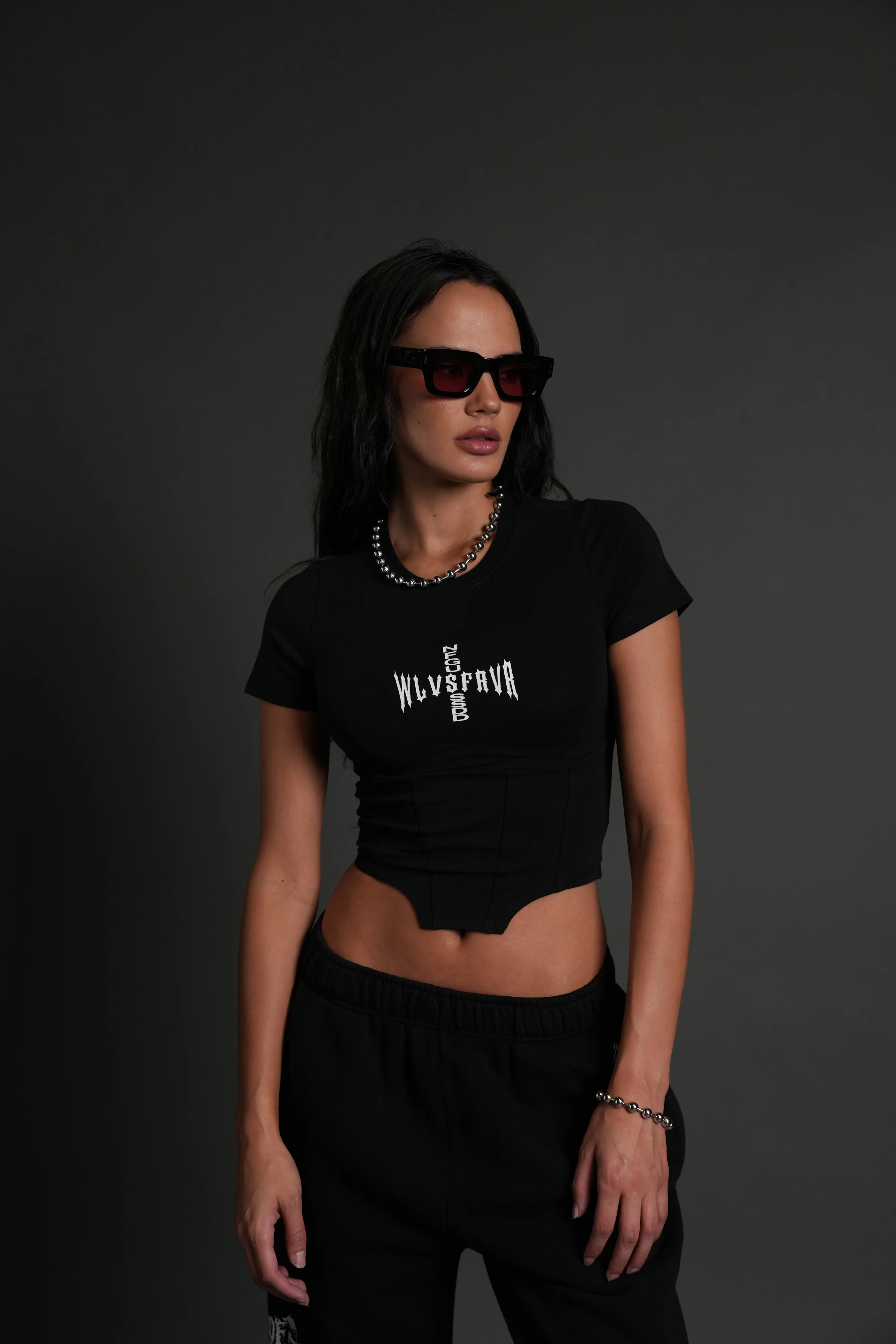 Iron Code Salem Corset Tee in Black