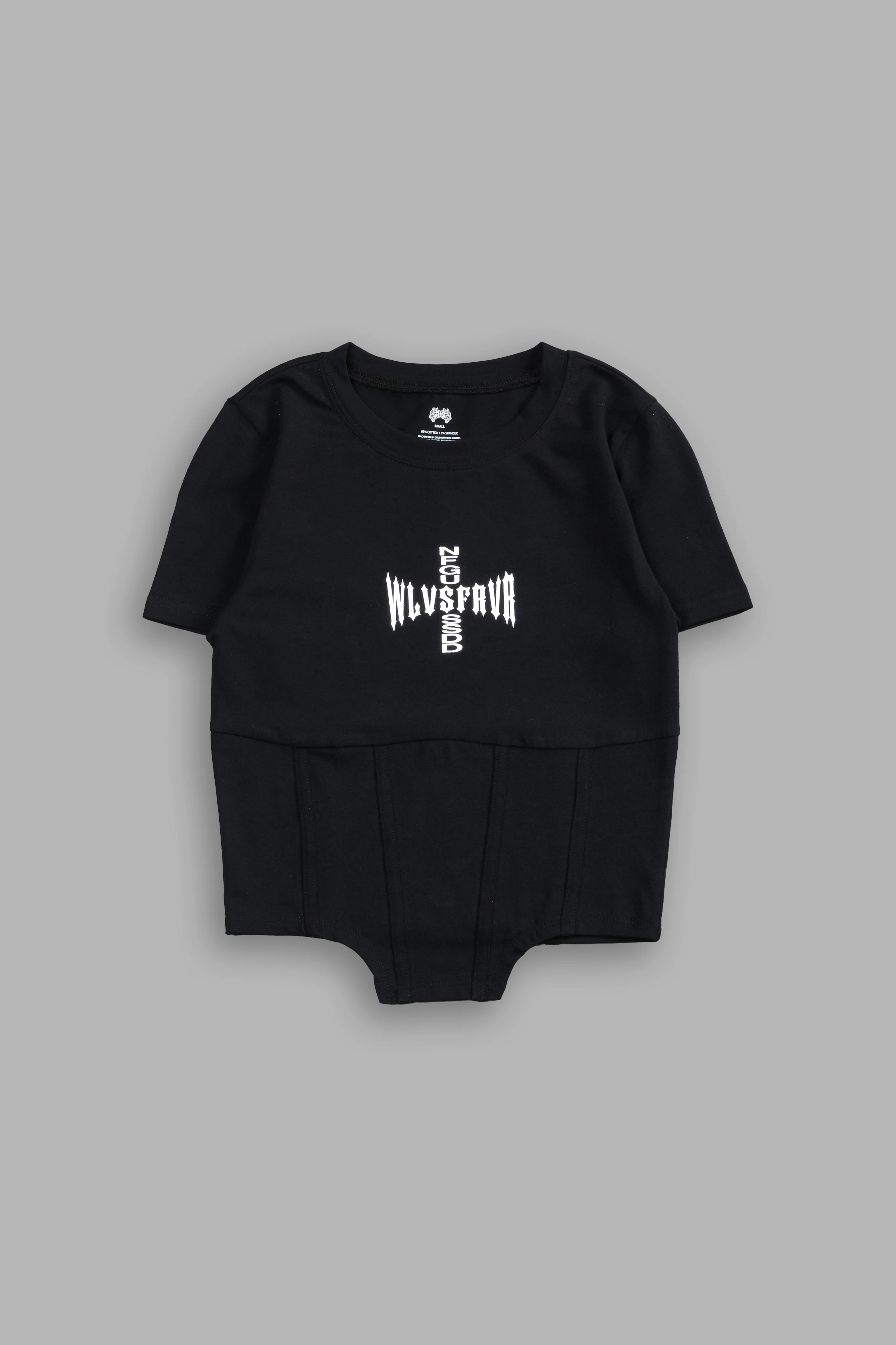 Iron Code Salem Corset Tee in Black - Image 3