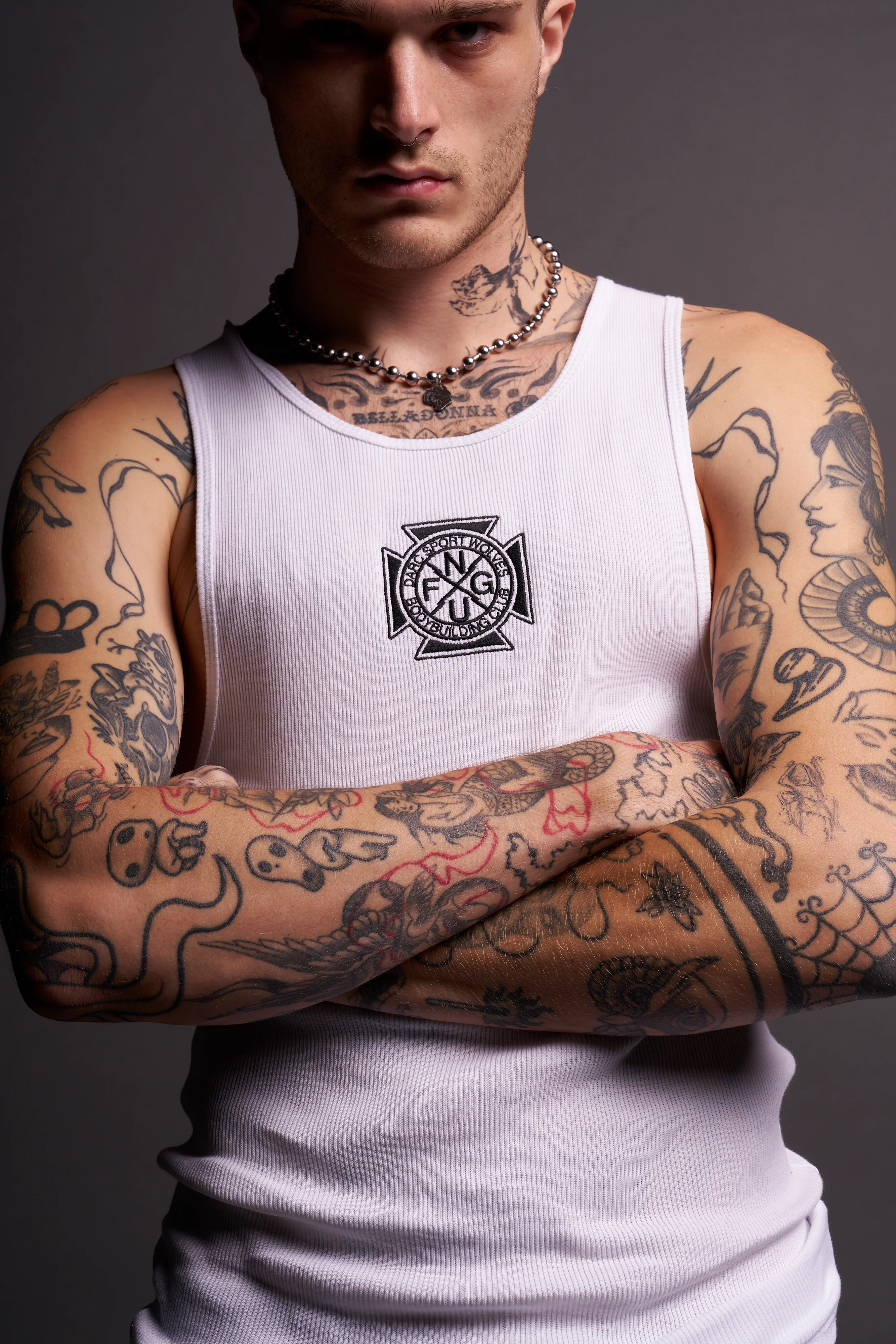 Iron Cross "Ribbed" Tank in White - Image 6