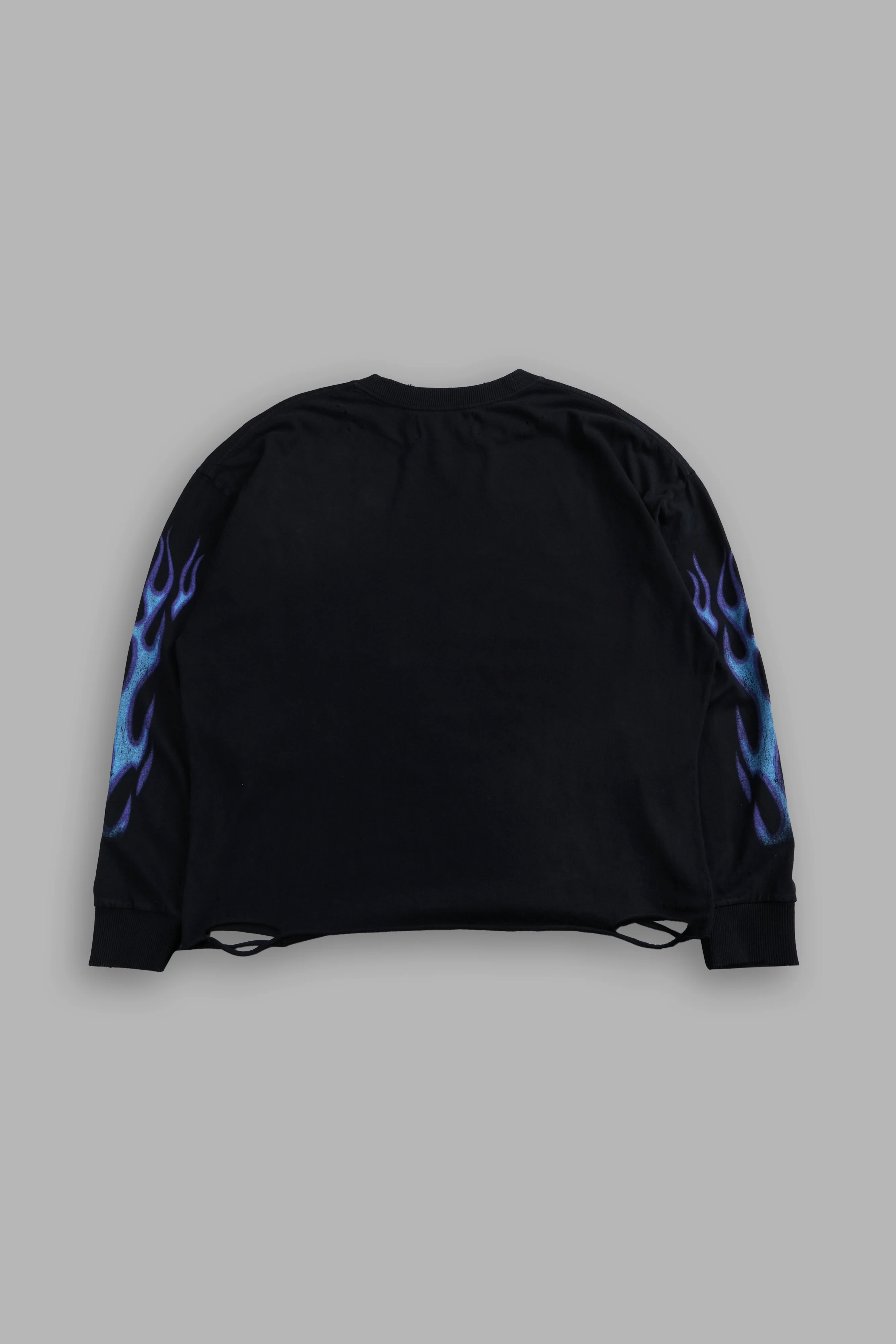 Iron Fire Distressed Grunge "Box Cut" L/S Tee in Black Sun Fade - Image 3