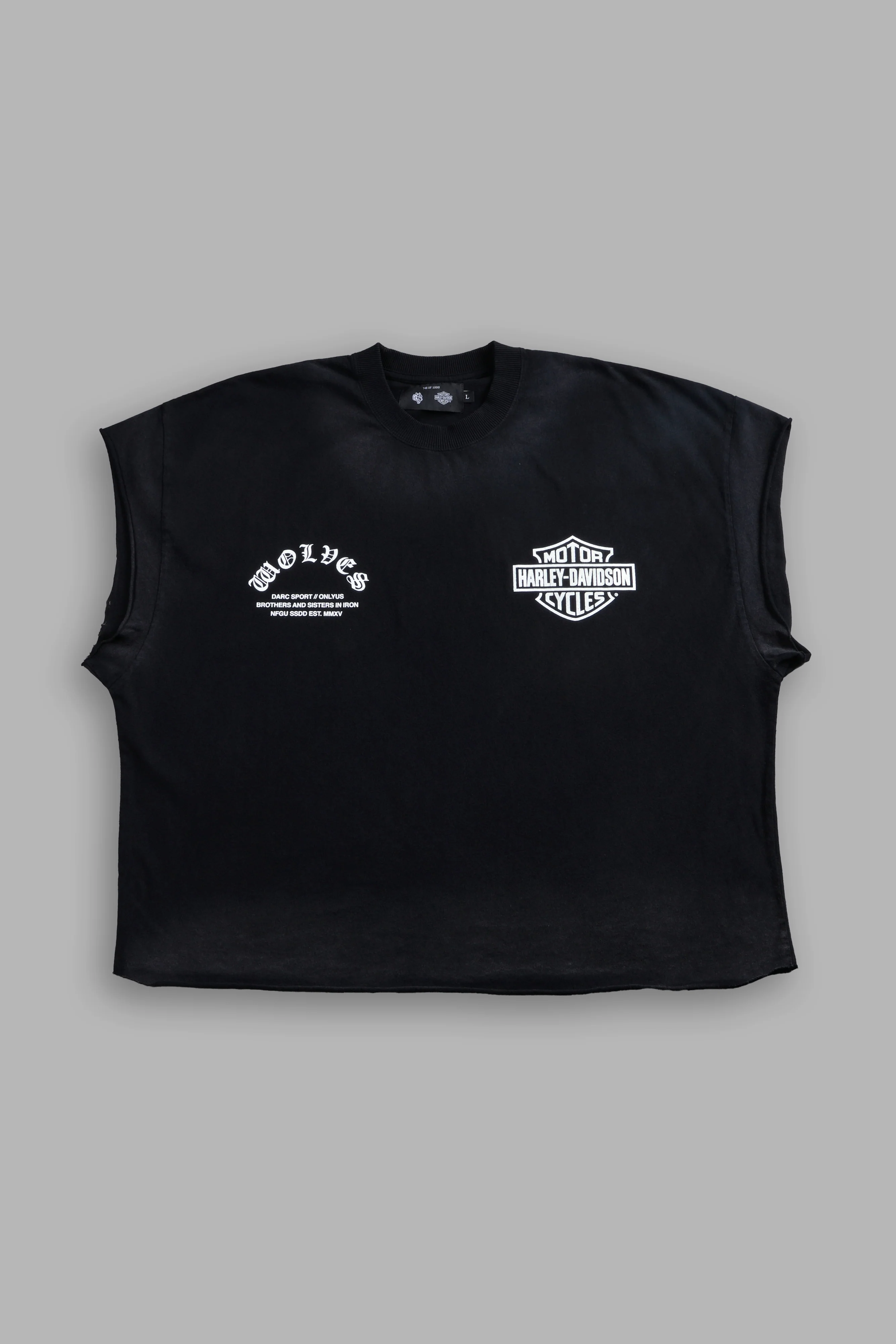 Iron Lightning Grunge Cut-Off Tee in Black Drift Wash - Image 3