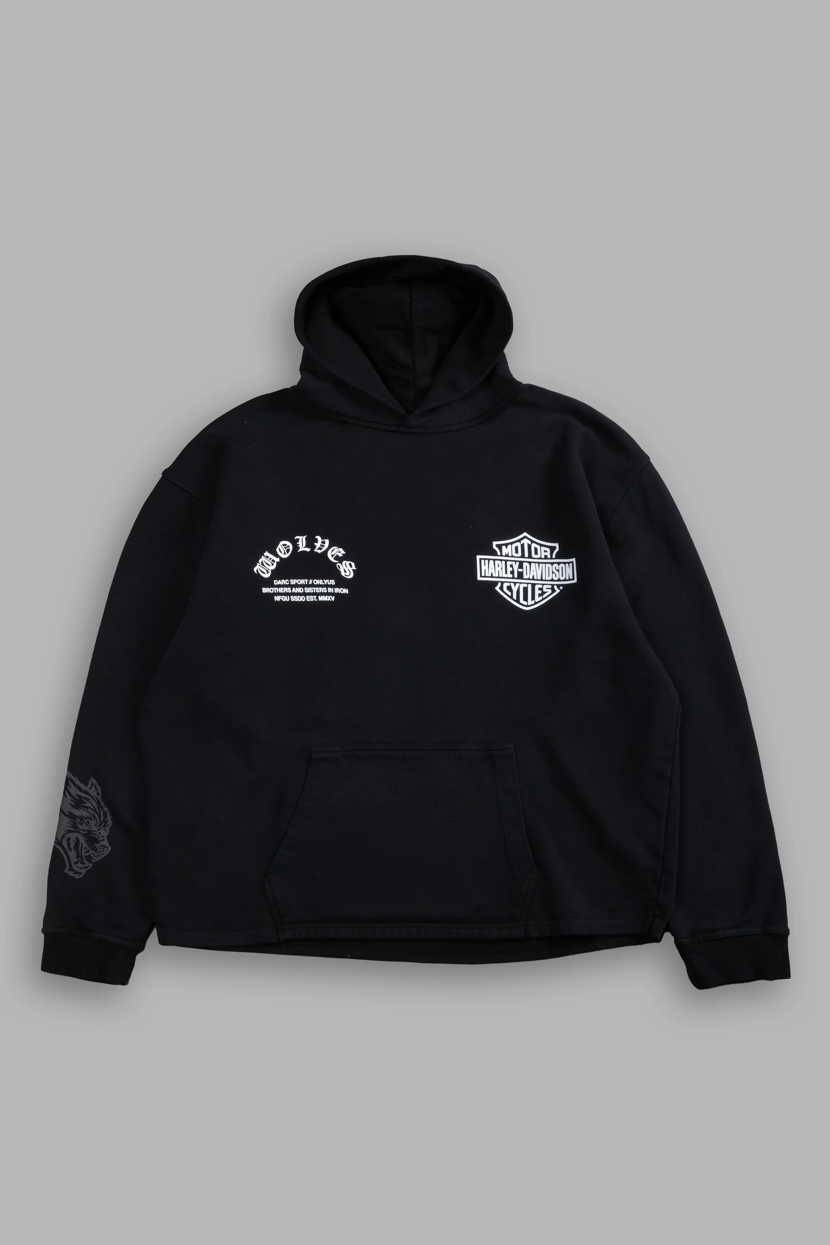 Iron Lightning "Moaty" Hoodie in Black Drift Wash - Image 3