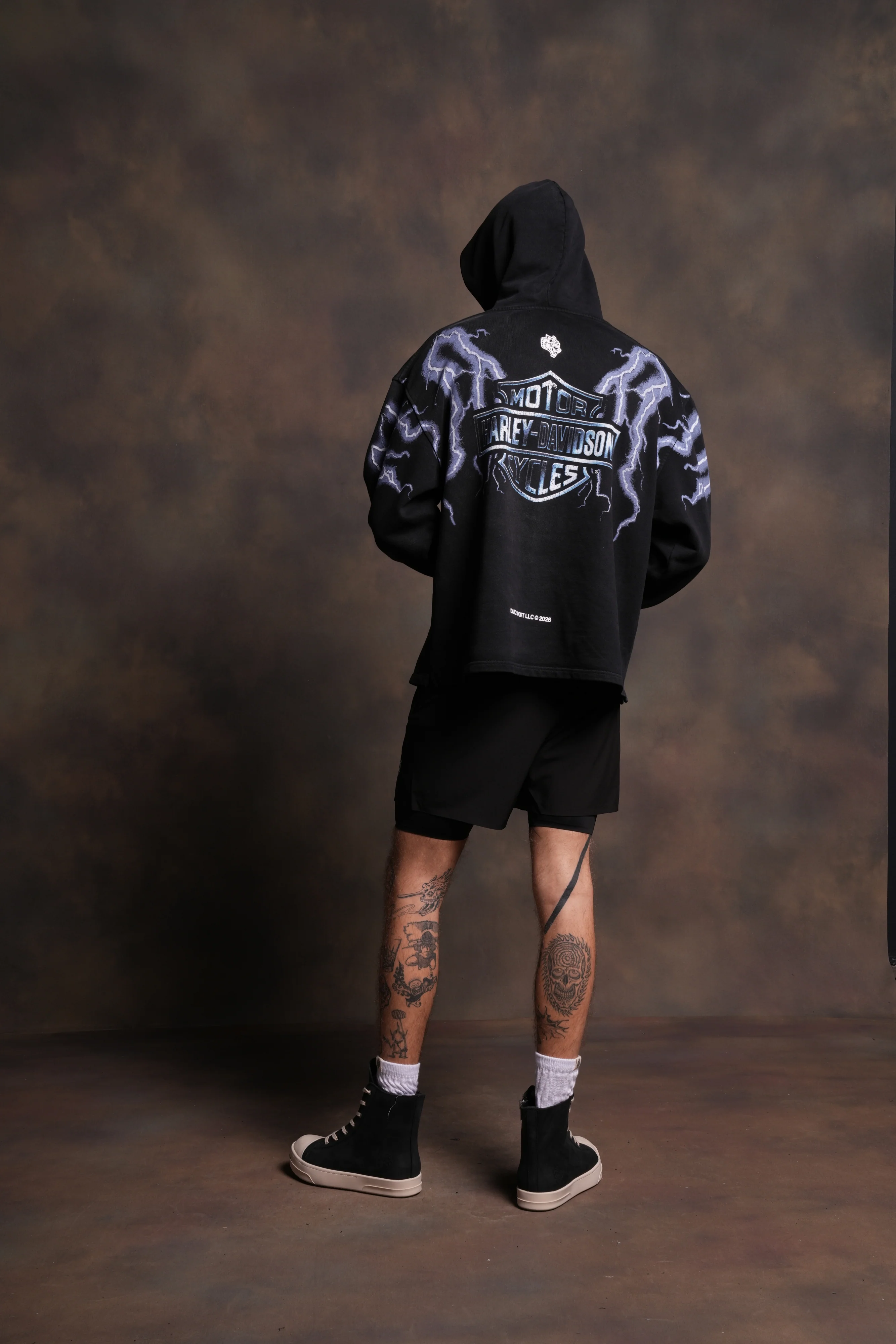 Iron Lightning "Moaty" Hoodie in Black Drift Wash - Image 6