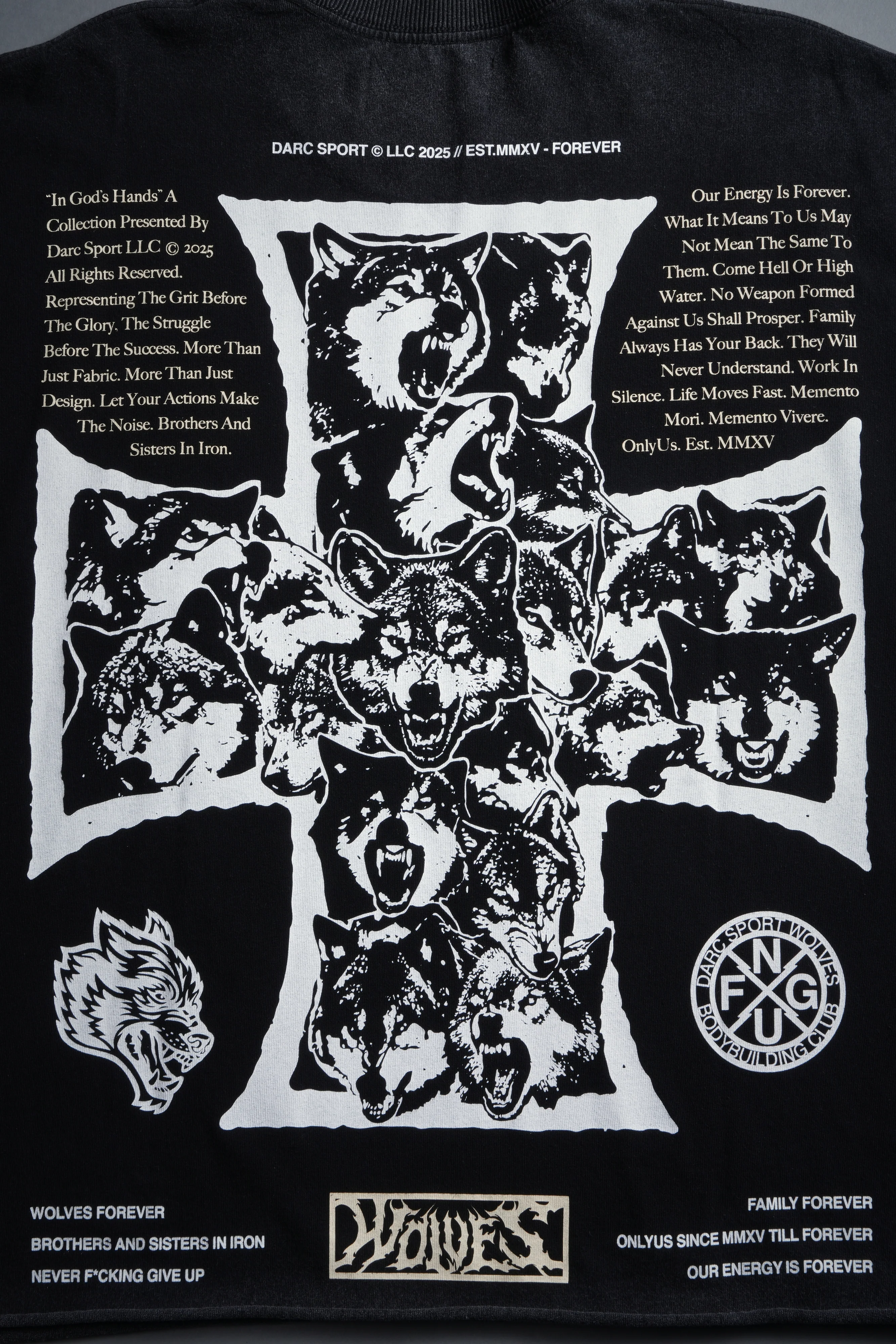 Iron Wolf Pack Grunge Cut-Off Tee in Black - Image 11