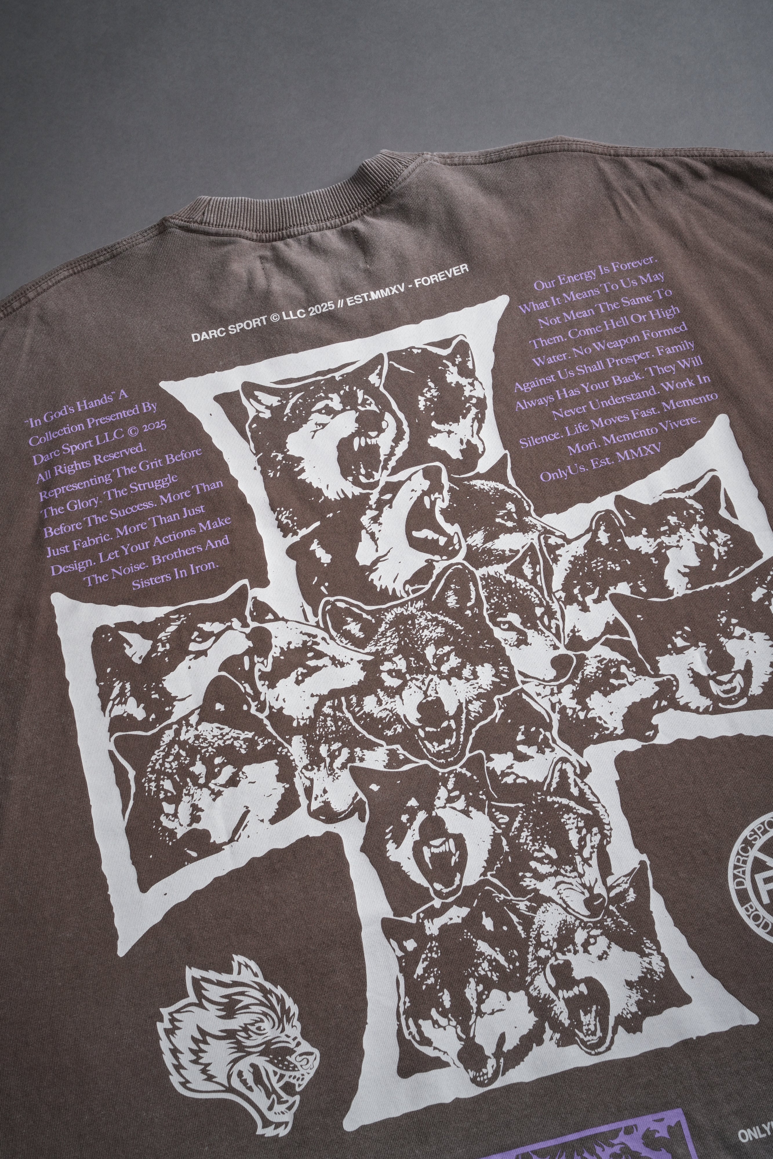 Iron Wolf Pack Grunge Cut-Off Tee in Mojave Brown - Image 7