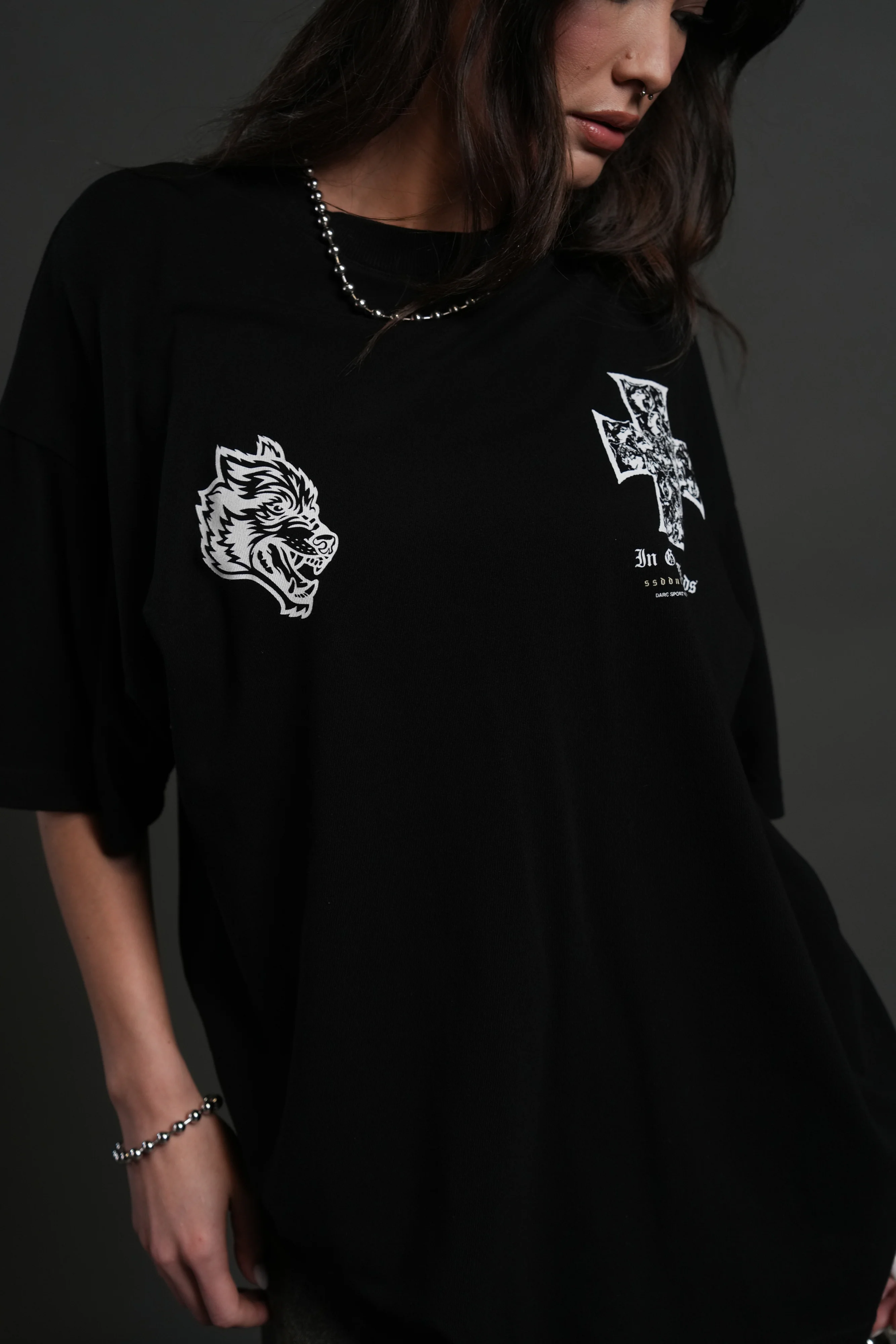 Iron Wolf Pack "Premium" Oversized Tee in Black - Image 13