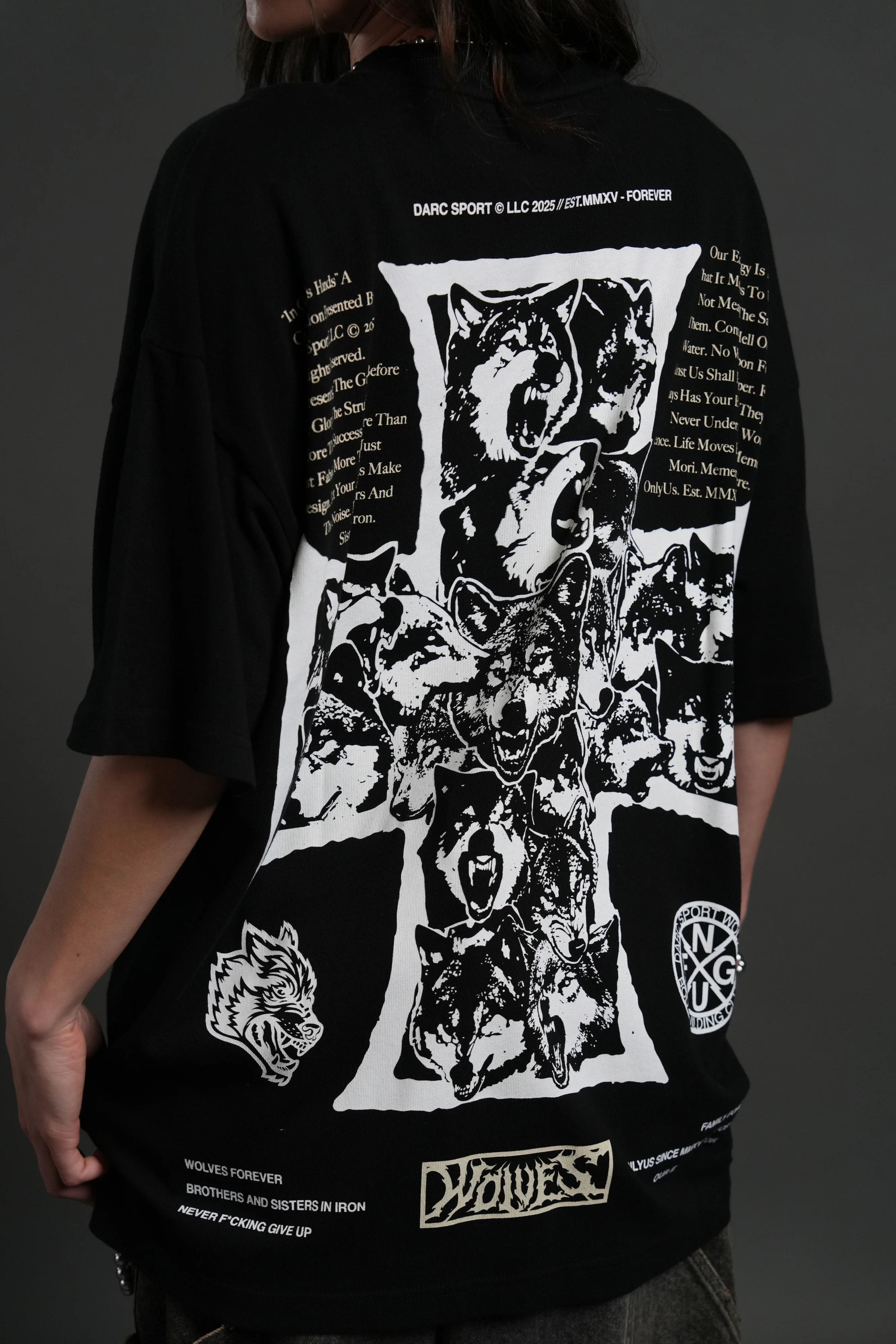 Iron Wolf Pack "Premium" Oversized Tee in Black - Image 14