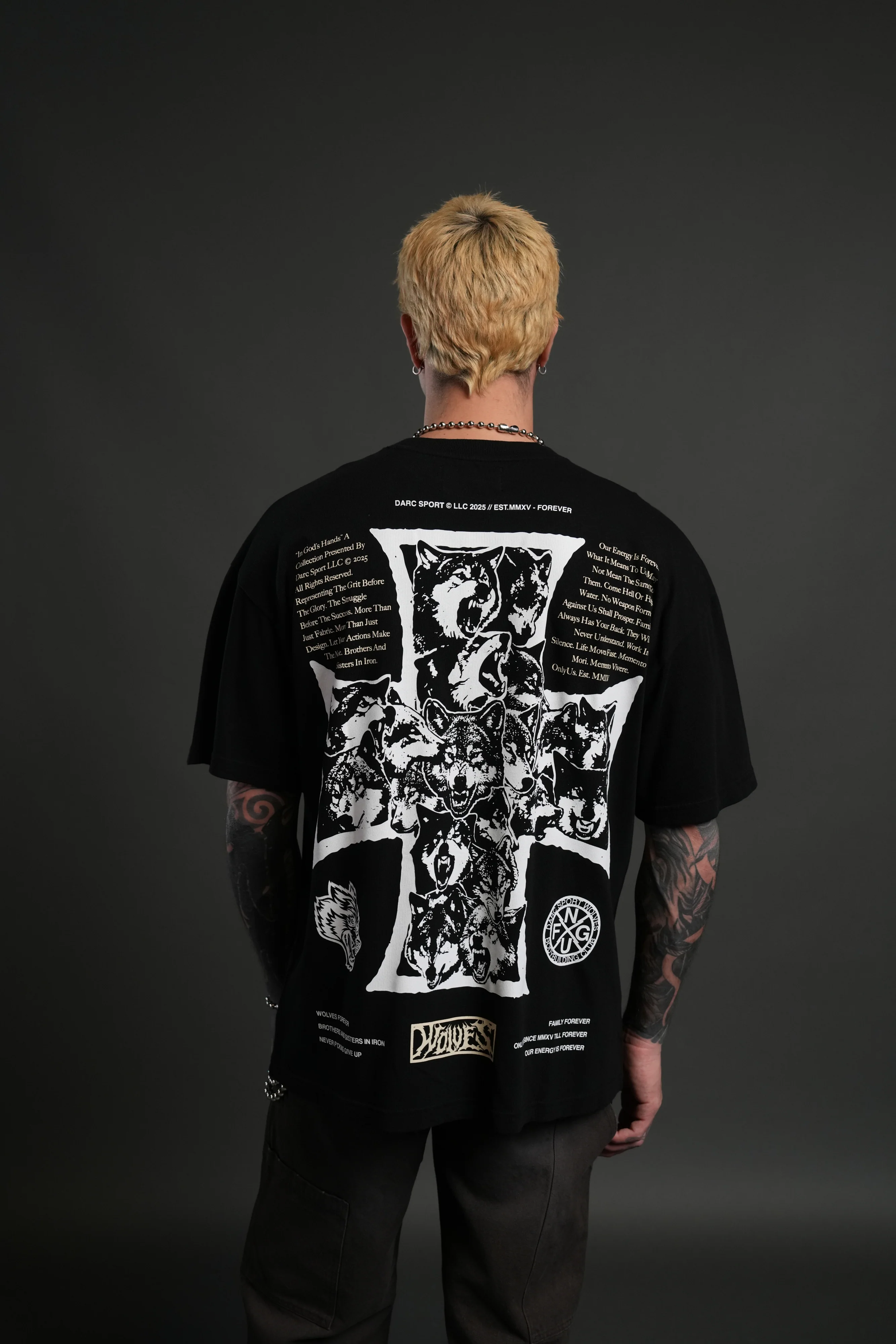 Iron Wolf Pack "Premium" Oversized Tee in Black - Image 4