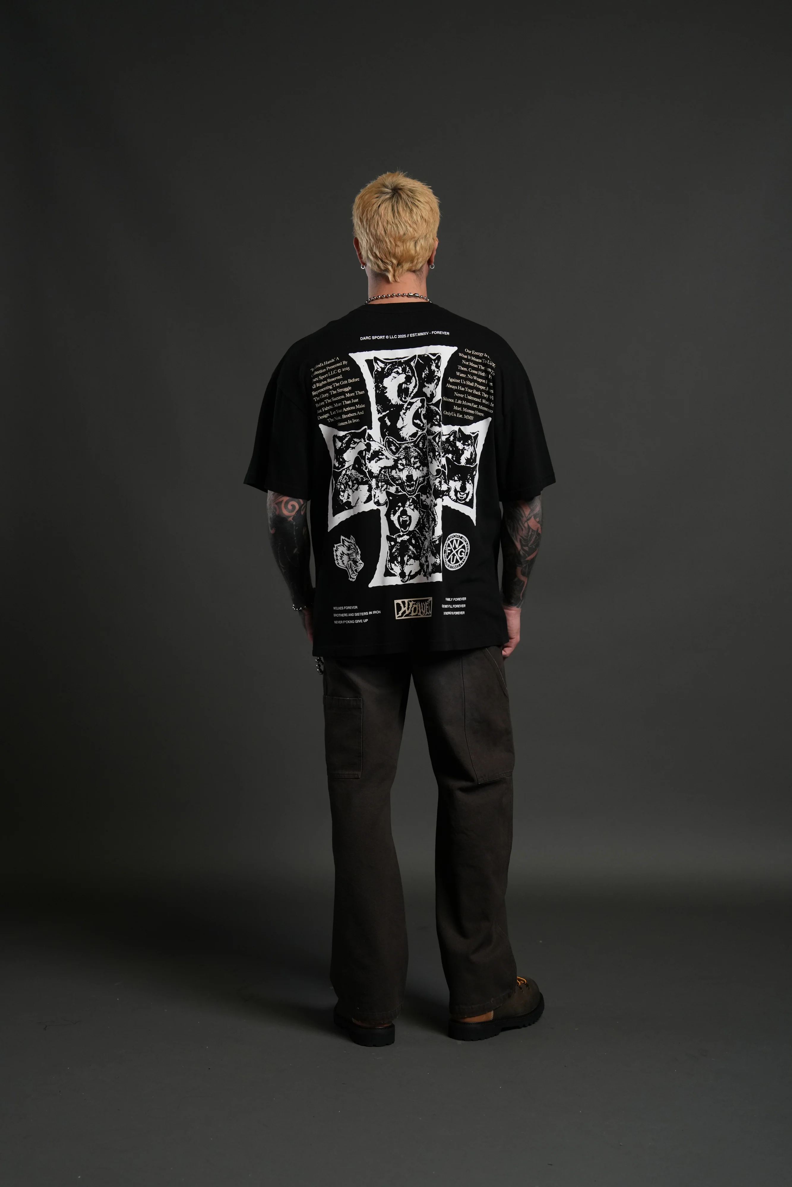 Iron Wolf Pack "Premium" Oversized Tee in Black - Image 6
