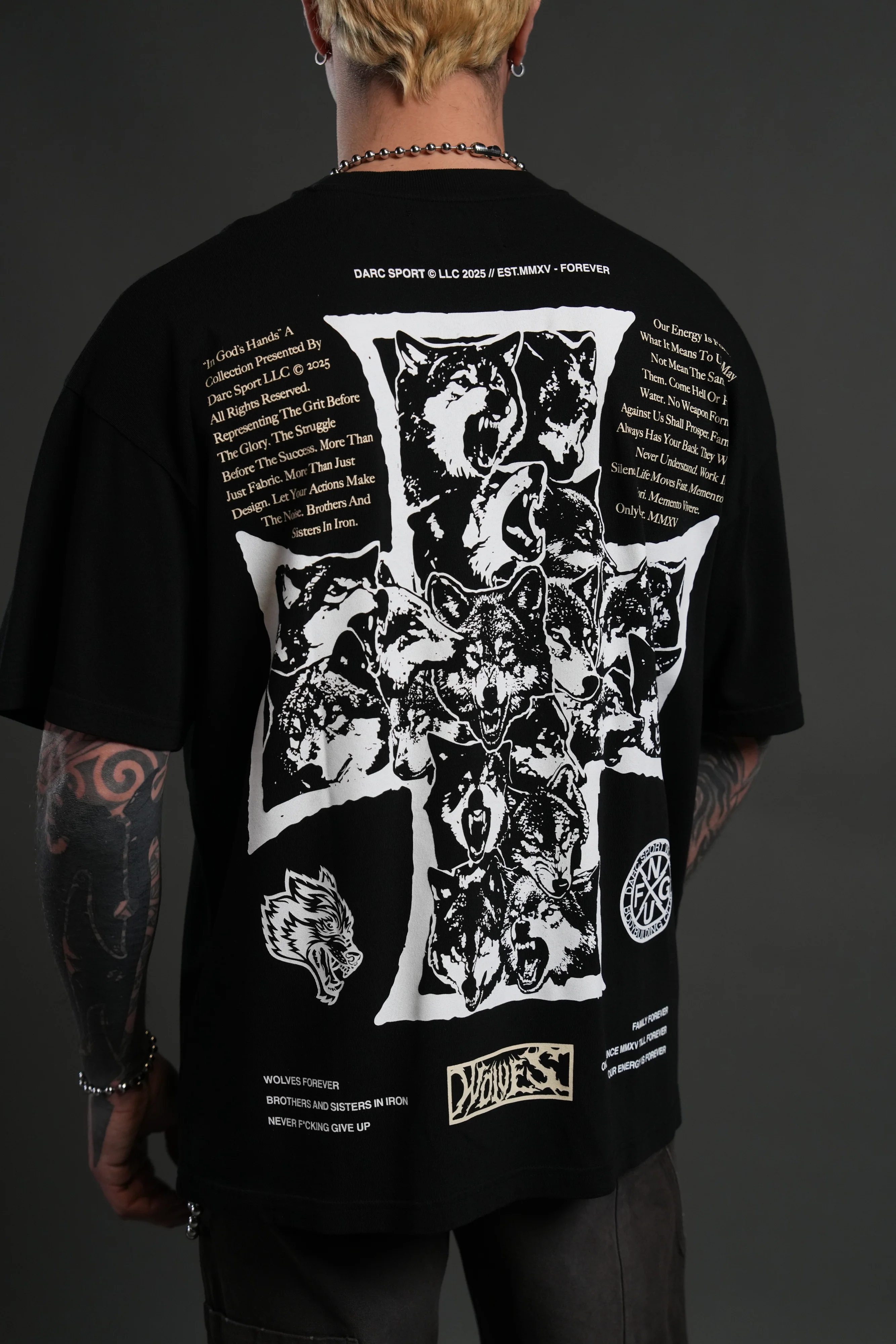Iron Wolf Pack "Premium" Oversized Tee in Black - Image 8