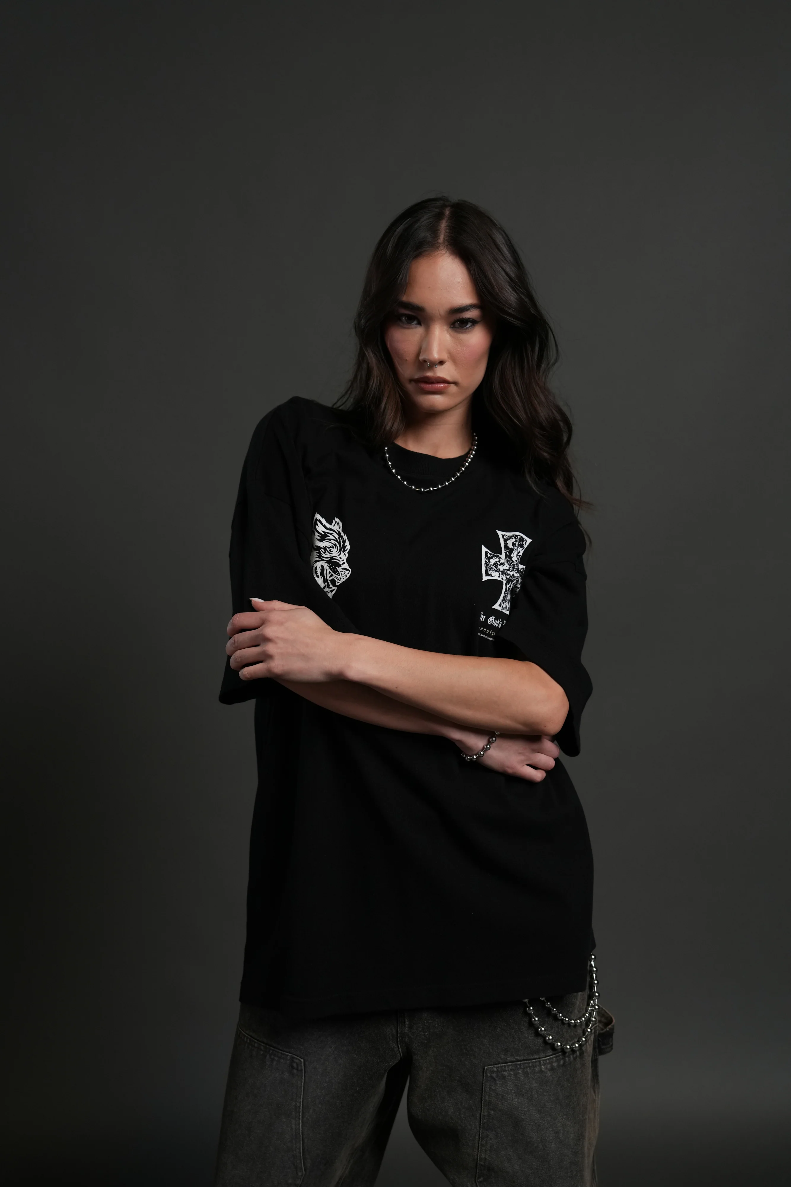 Iron Wolf Pack "Premium" Oversized Tee in Black - Image 9