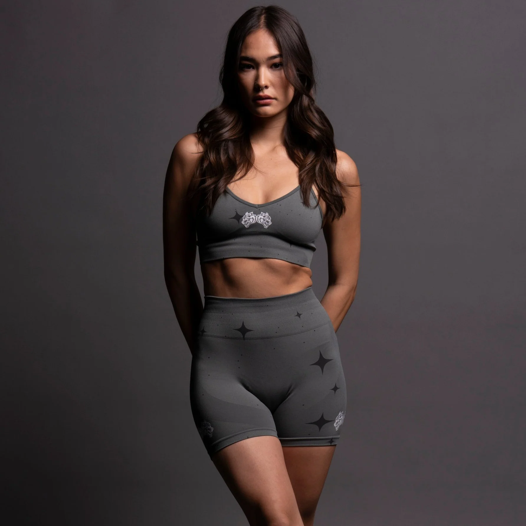 IYKYK Everson Seamless "Sports" Bra in Greek Stone Starry Night - Image 2