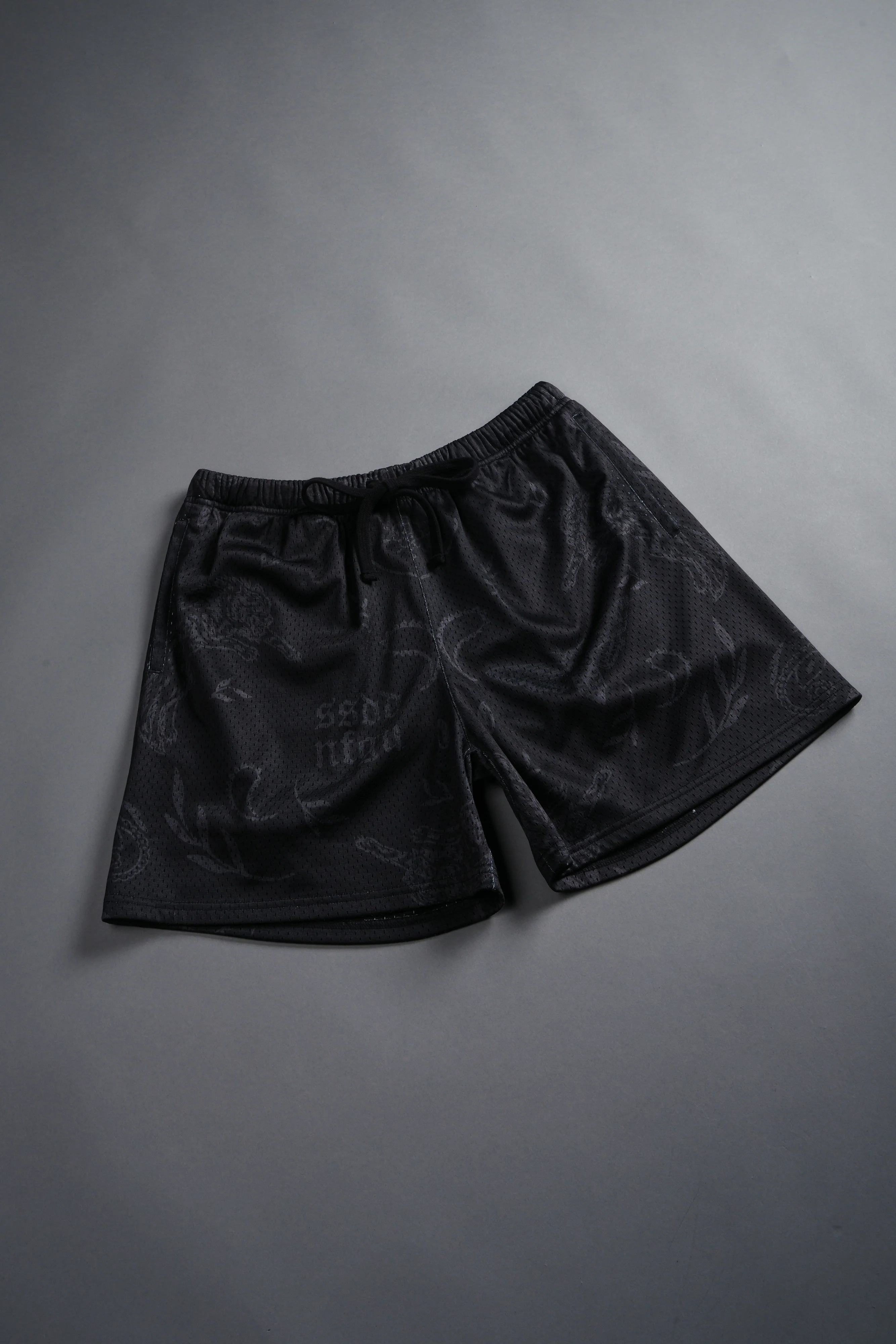 Just Look Up Mesh Shorts in Black - Image 3