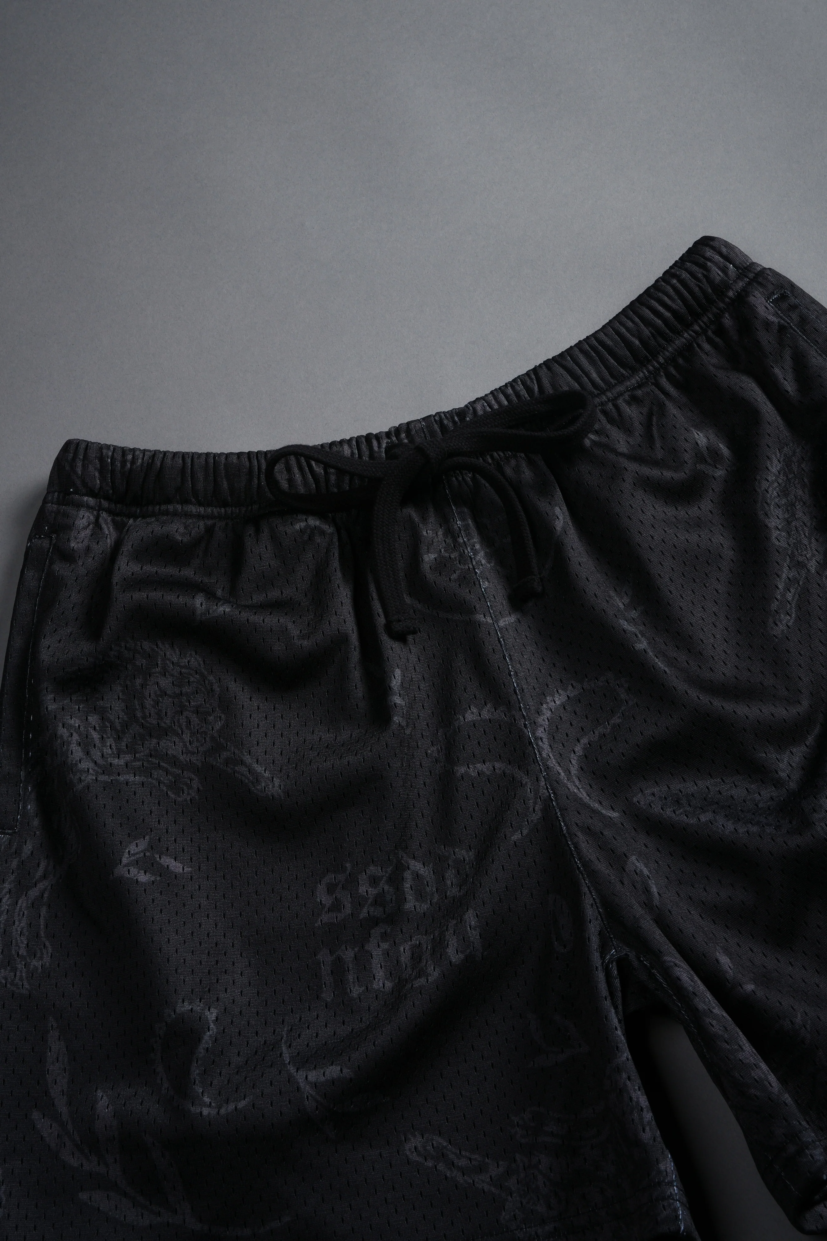 Just Look Up Mesh Shorts in Black - Image 4