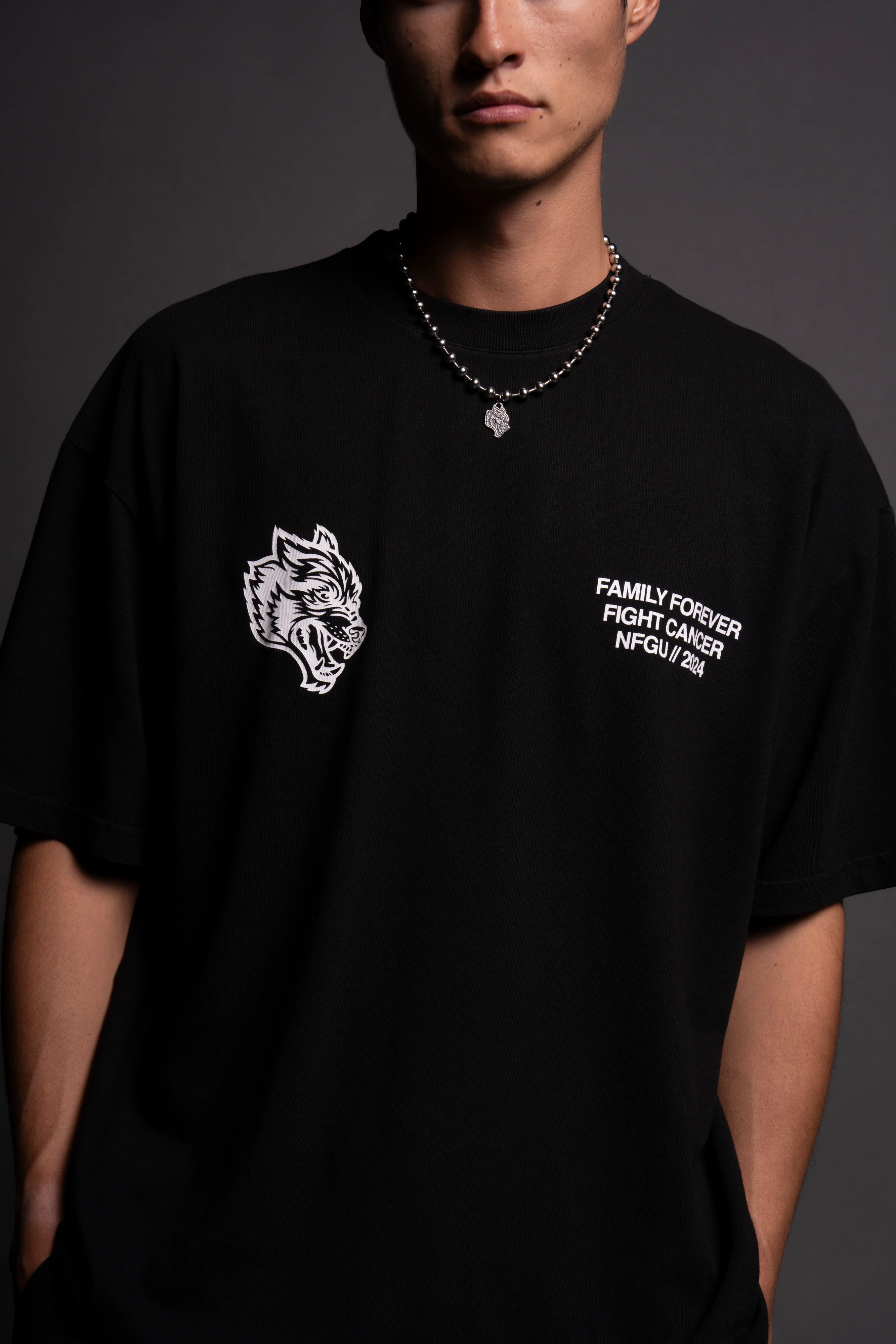 Keep On Fighting "Premium" Oversized Tee in Black - Image 7