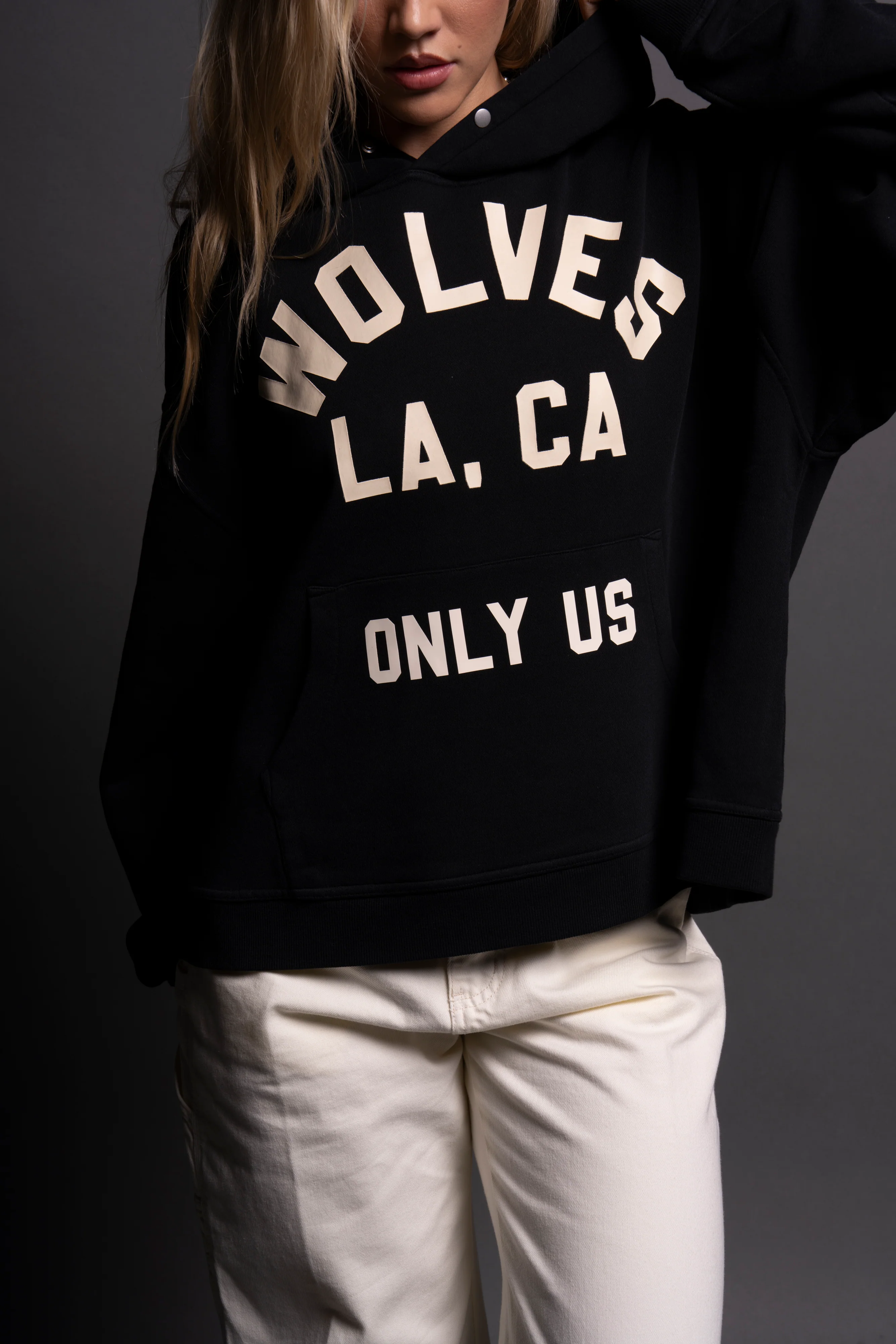 LA Wolves League "Box Cut" Hoodie in Black - Image 6
