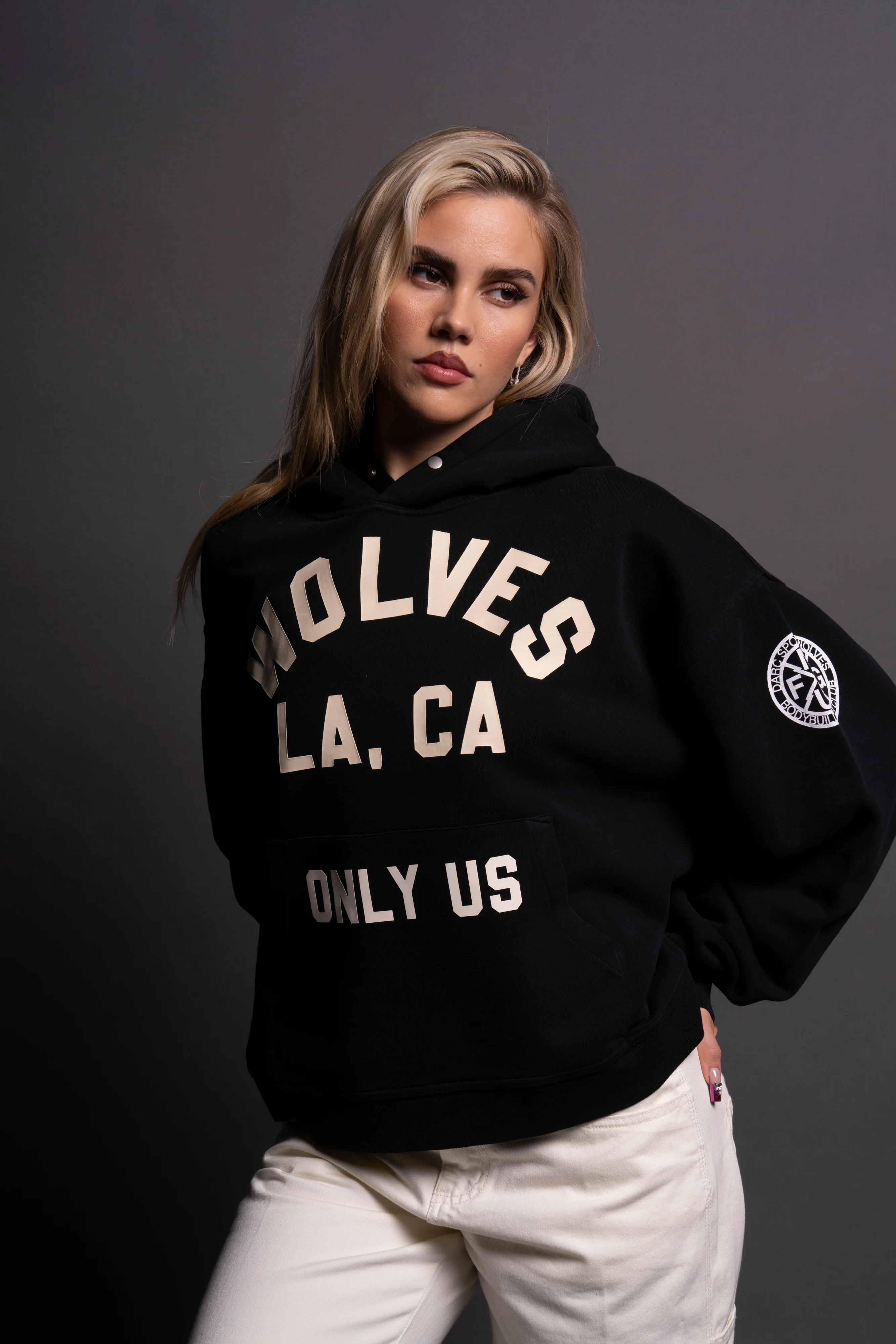 LA Wolves League "Box Cut" Hoodie in Black - Image 8