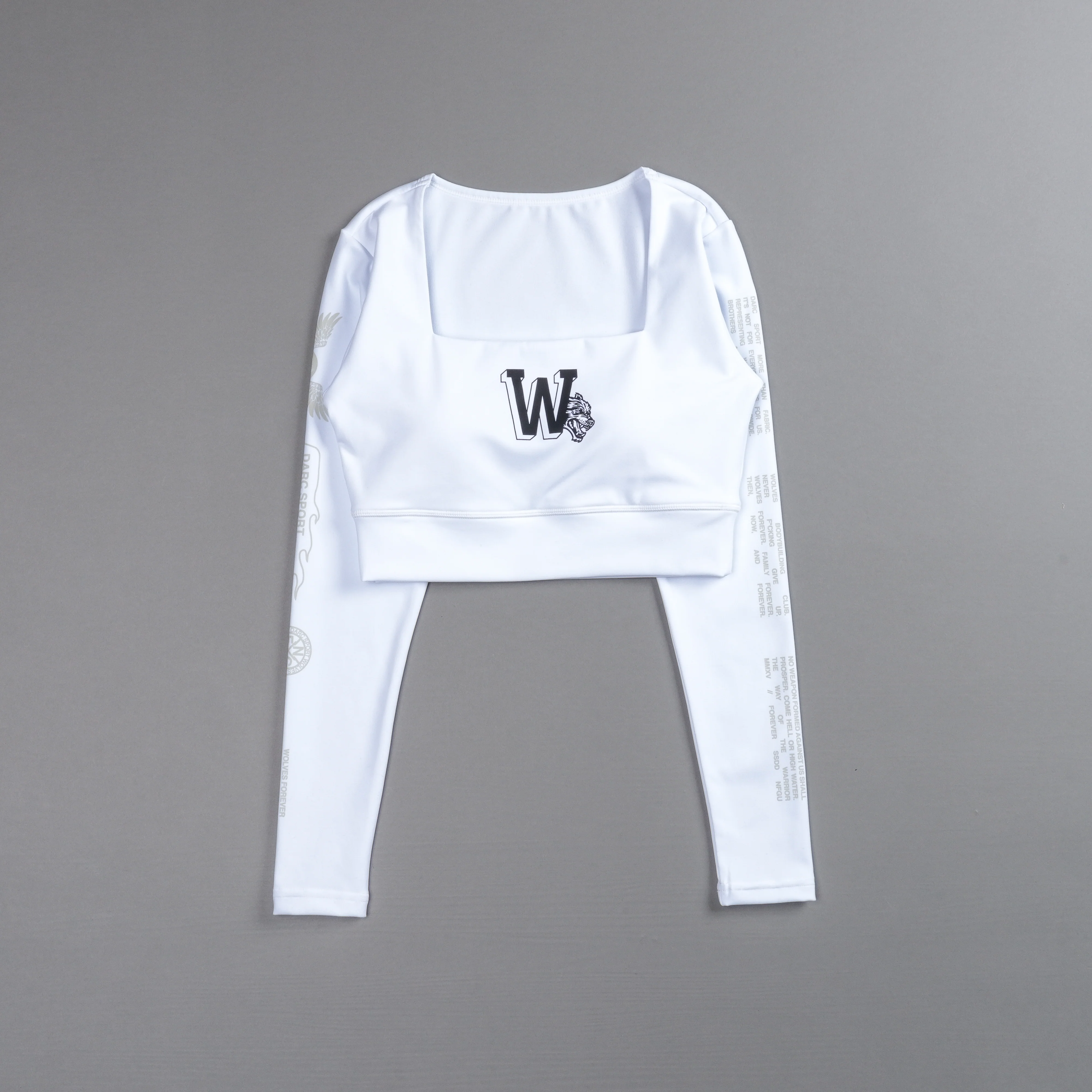 Marked L/S Jade "Energy" Top in White - Image 3